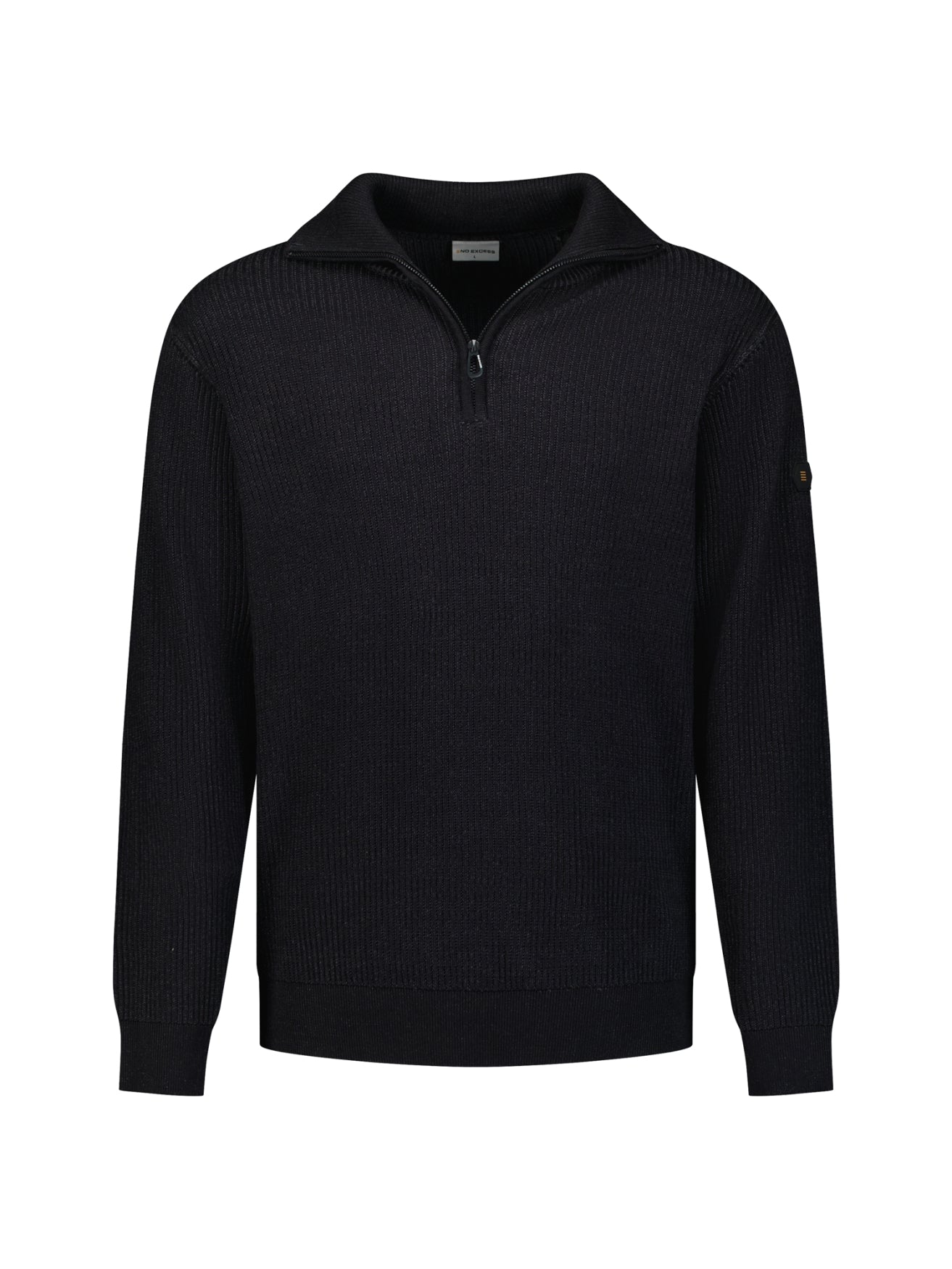 Ribbed Half Zip Jumper | Black