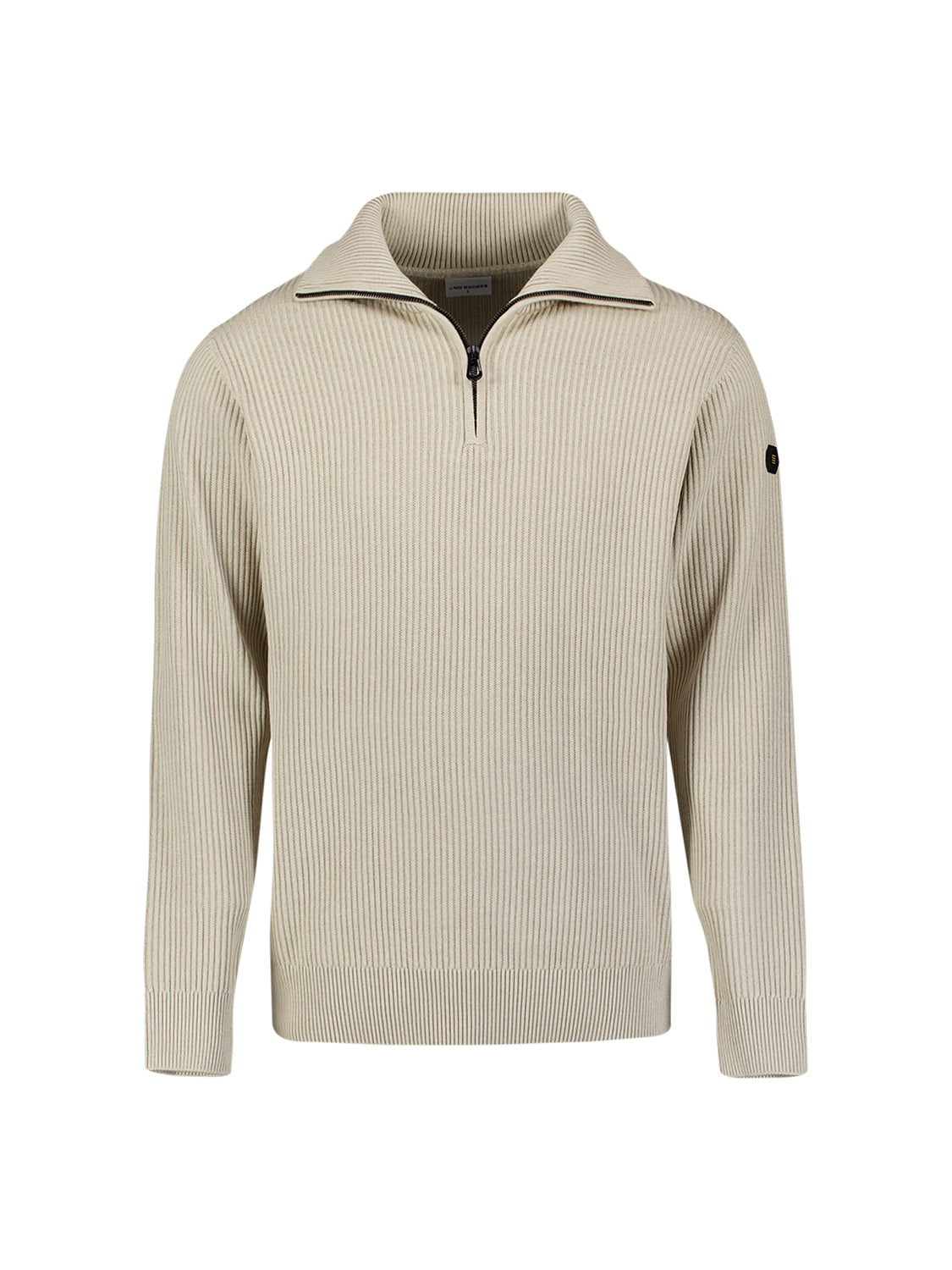Gerippter Half-Zip-Pullover | Light Grey Melange