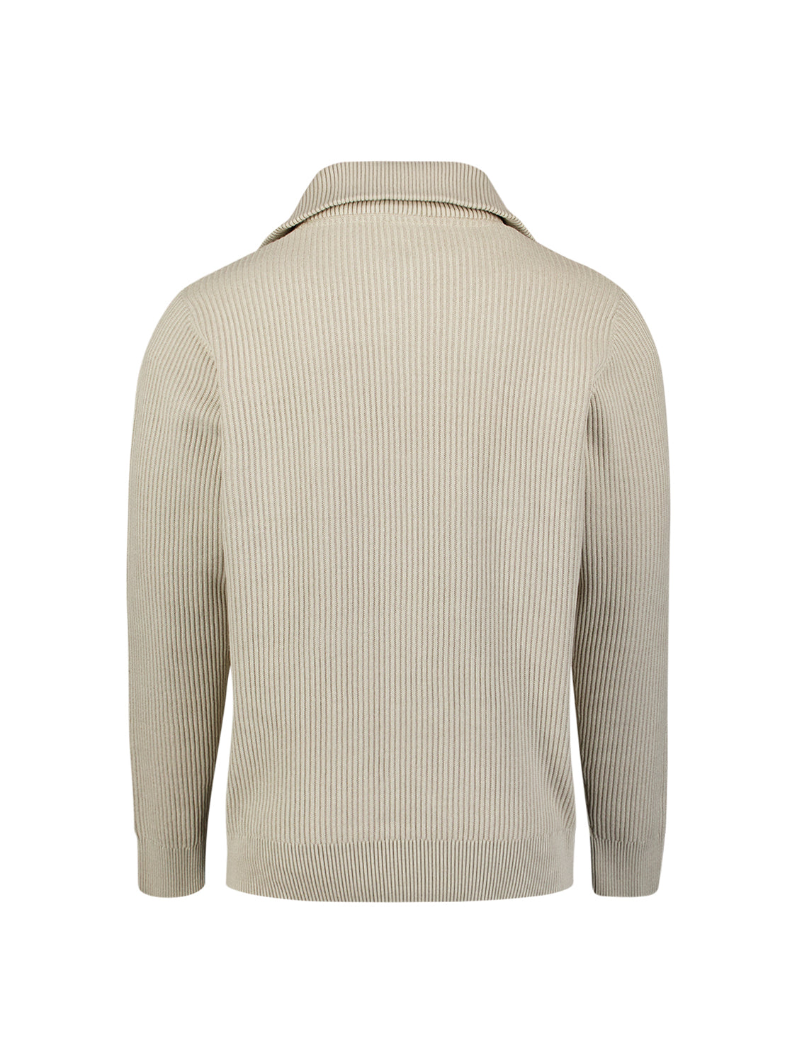 Gerippter Half-Zip-Pullover | Light Grey Melange