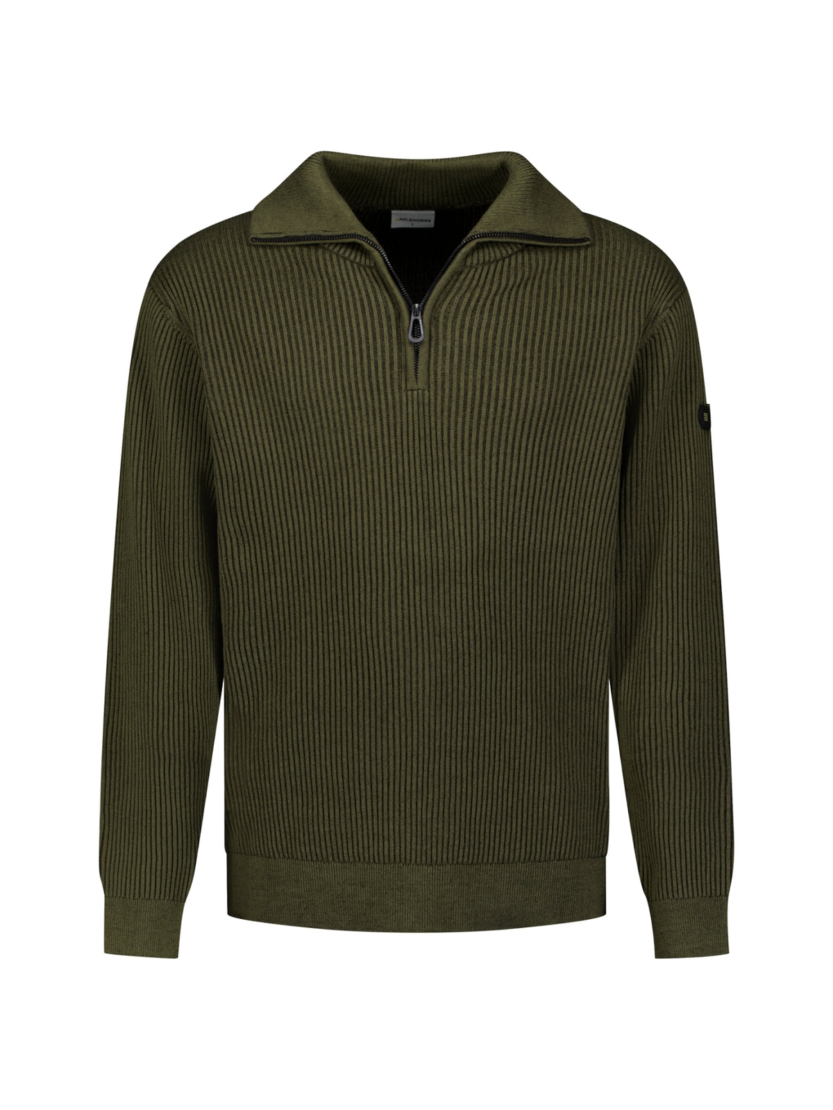 Ribbed Half Zip Jumper | Moss