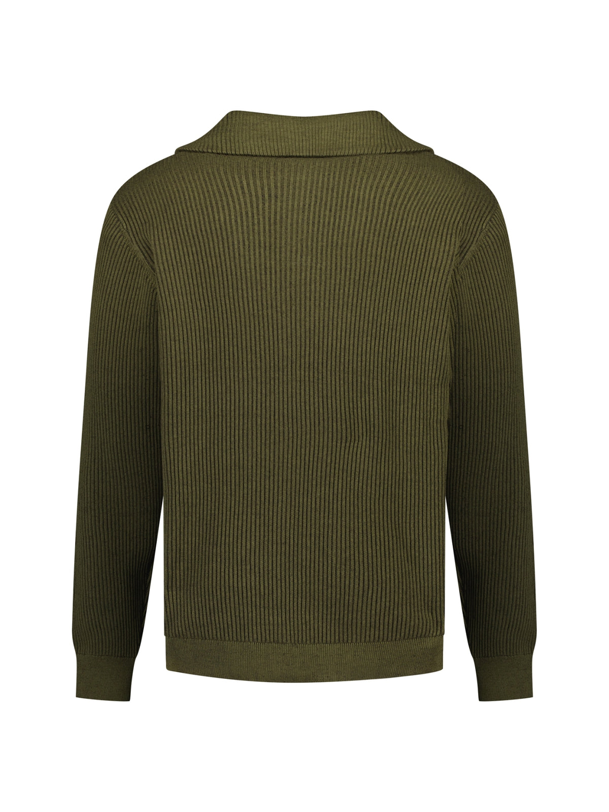 Ribbed Half Zip Jumper | Moss