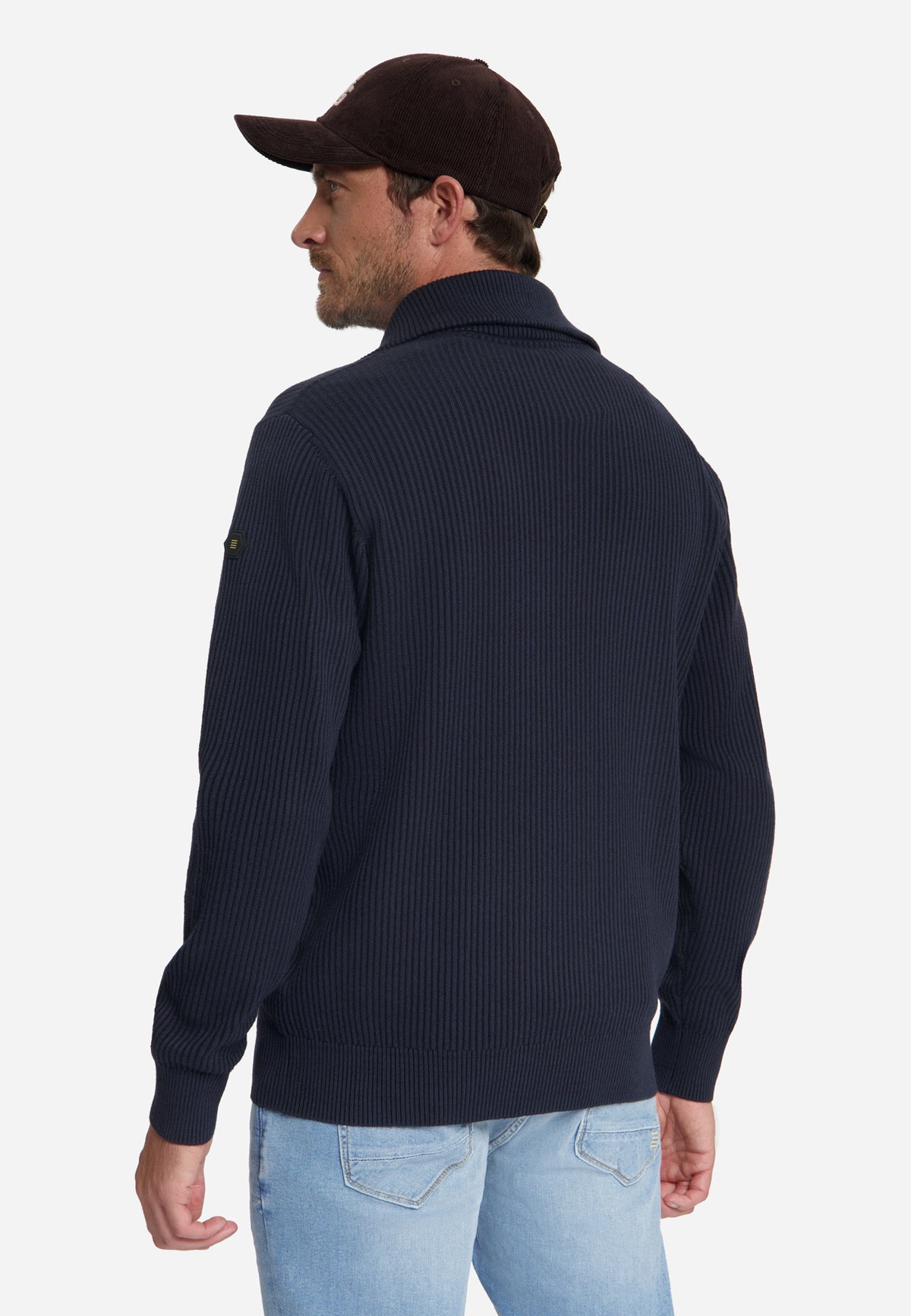 Ribbed Half Zip Jumper | Dark Night