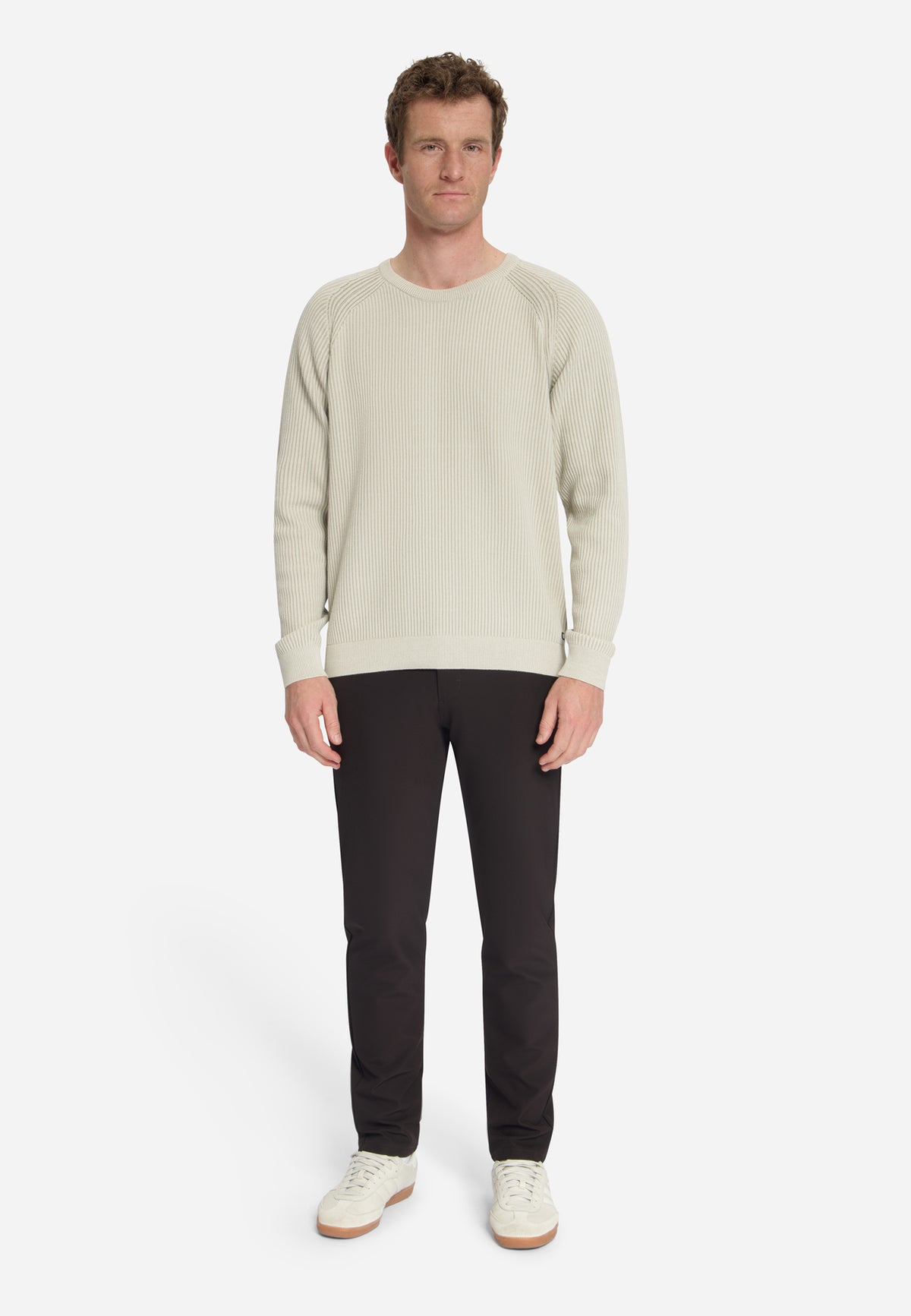 Pullover Crewneck Tuck Stitch | Stone