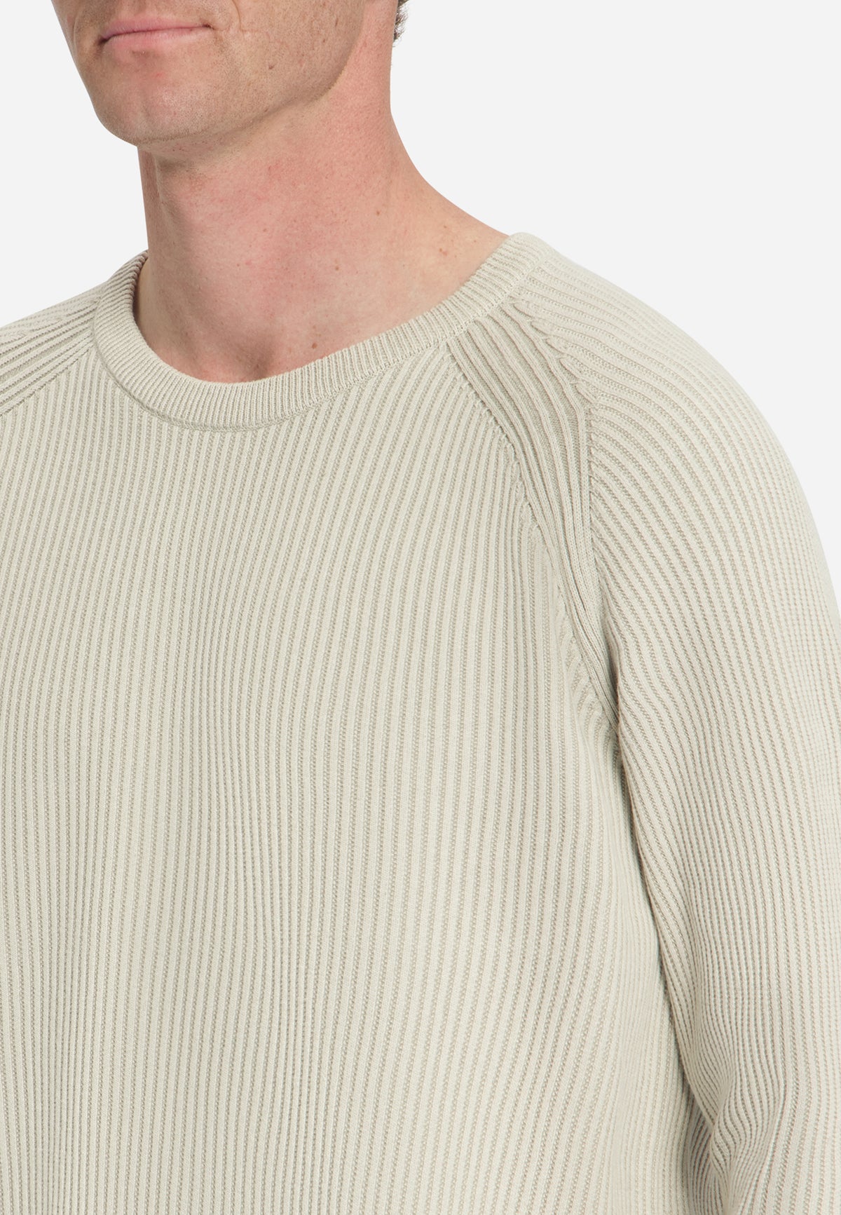 Pullover Crewneck Tuck Stitch | Stone