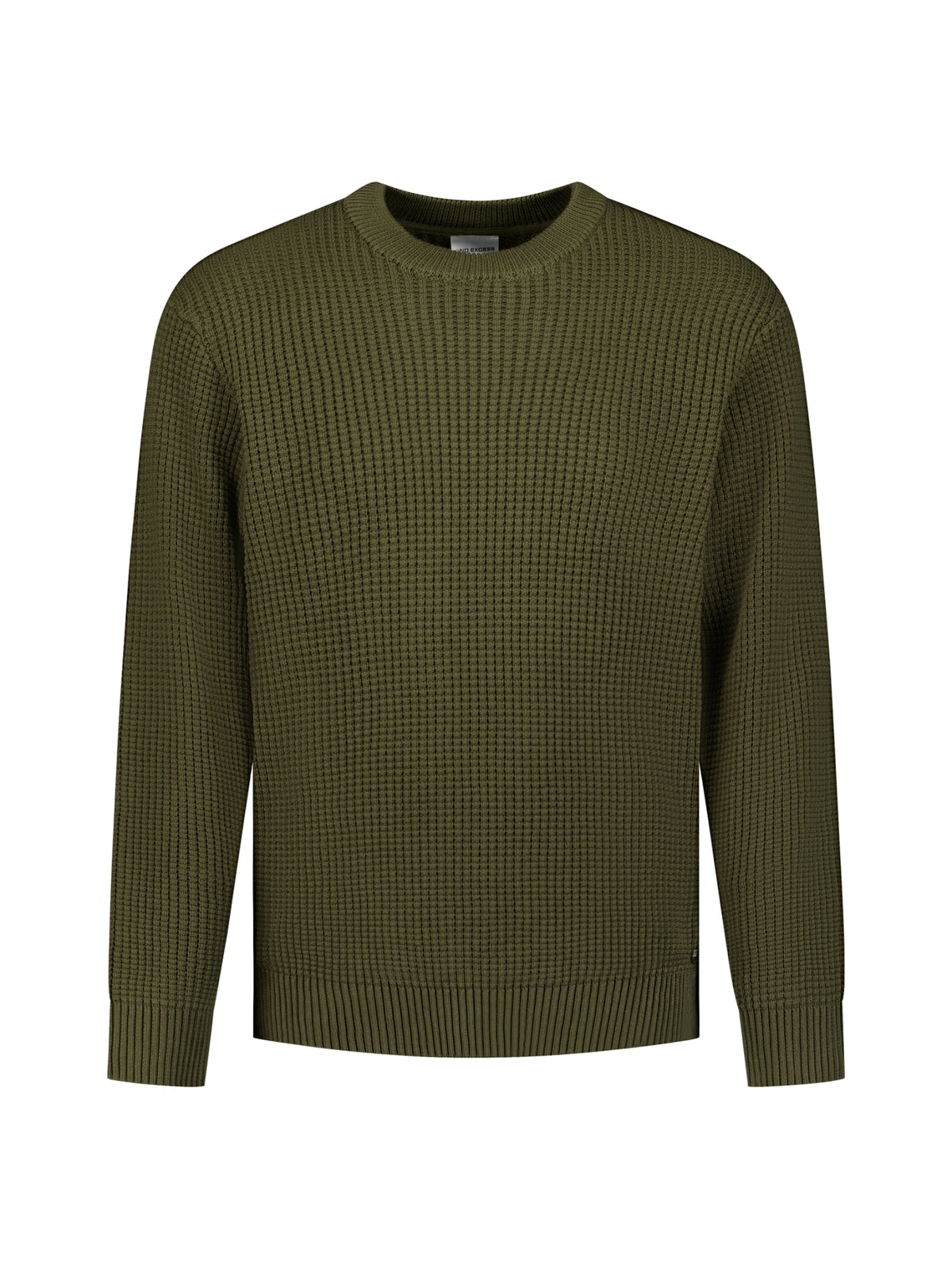 Strukturierter Rundhalspullover | Moss