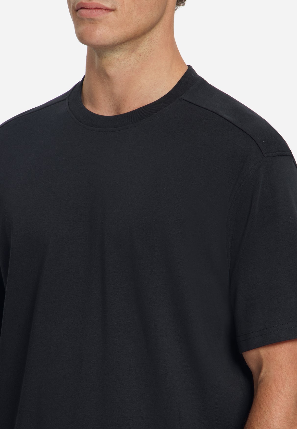 T-Shirt Crewneck Solid Heavy Interlock | Black