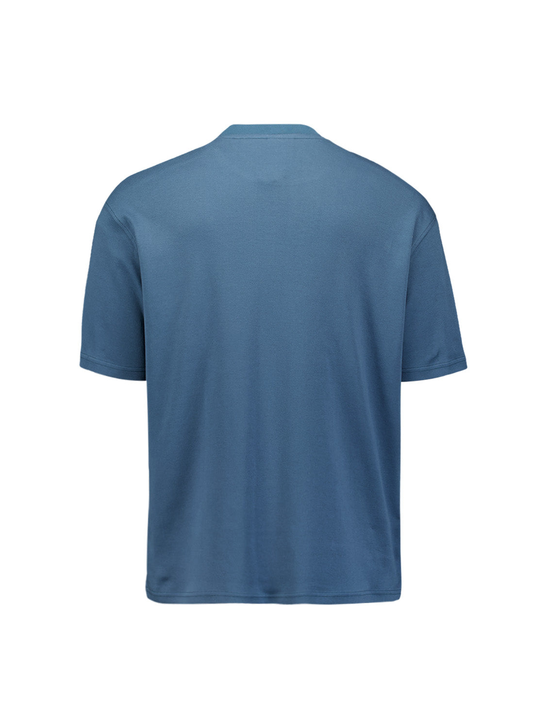 T-Shirt mit Rundhalsausschnitt, einfarbig, aus schwerem Interlock-Stoff | shadow blue