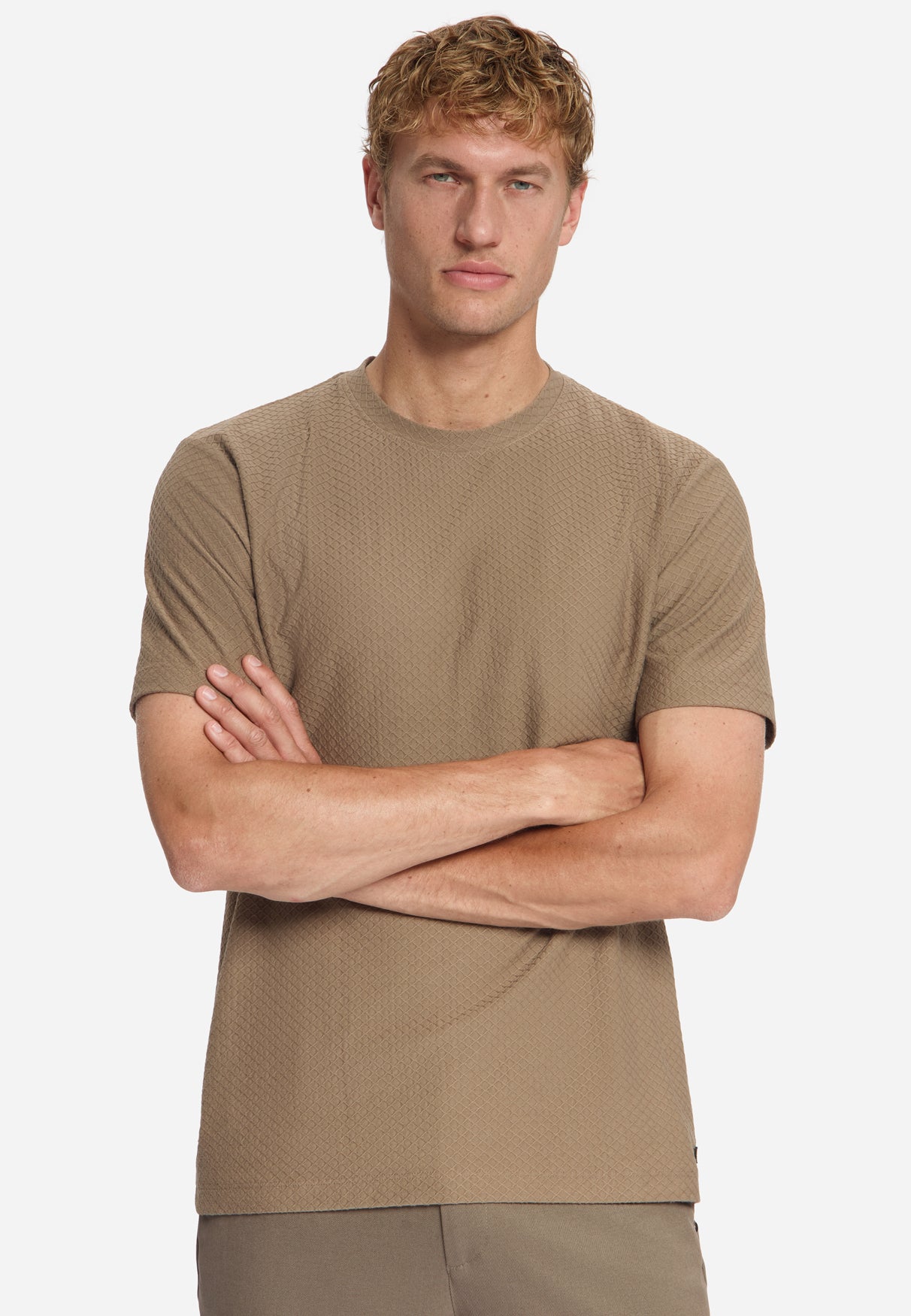 Strukturiertes T-Shirt | Light Brown