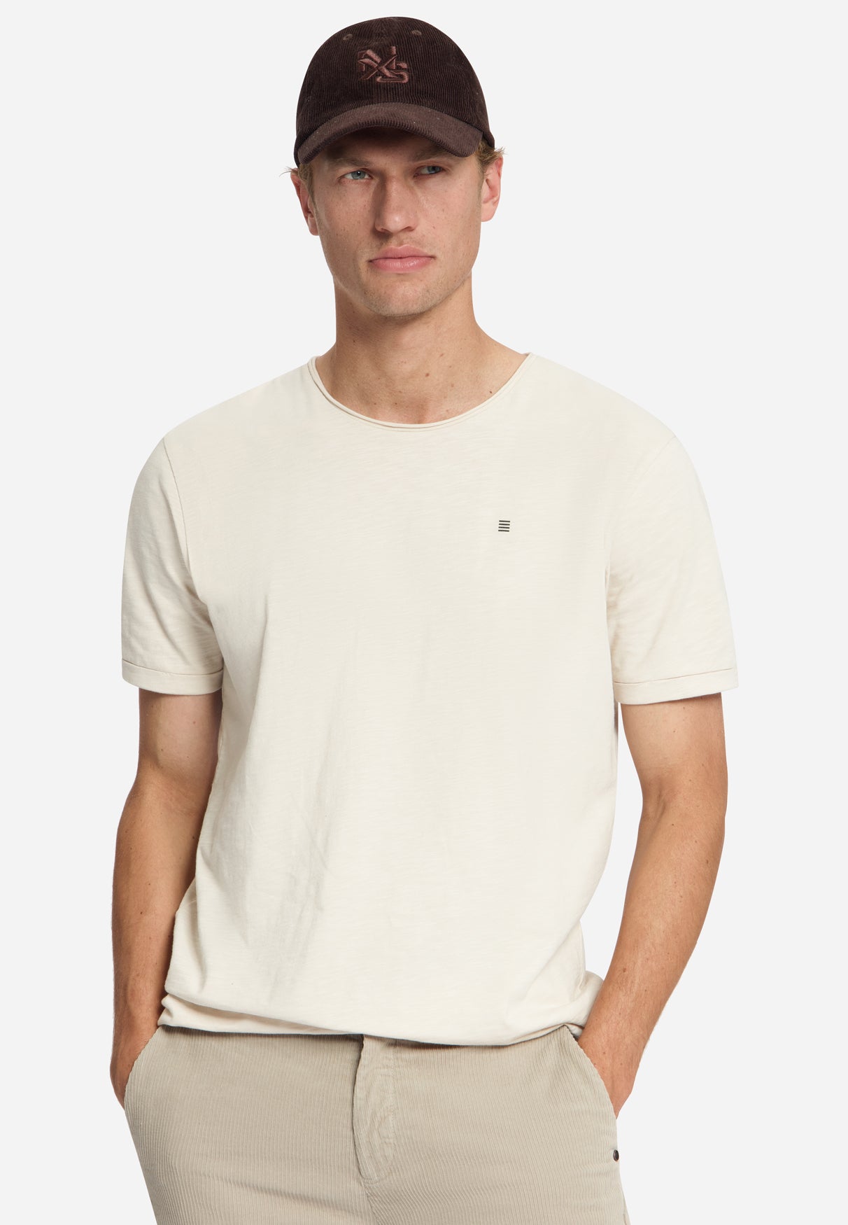 Slub T-Shirt aus Baumwolle | Stone