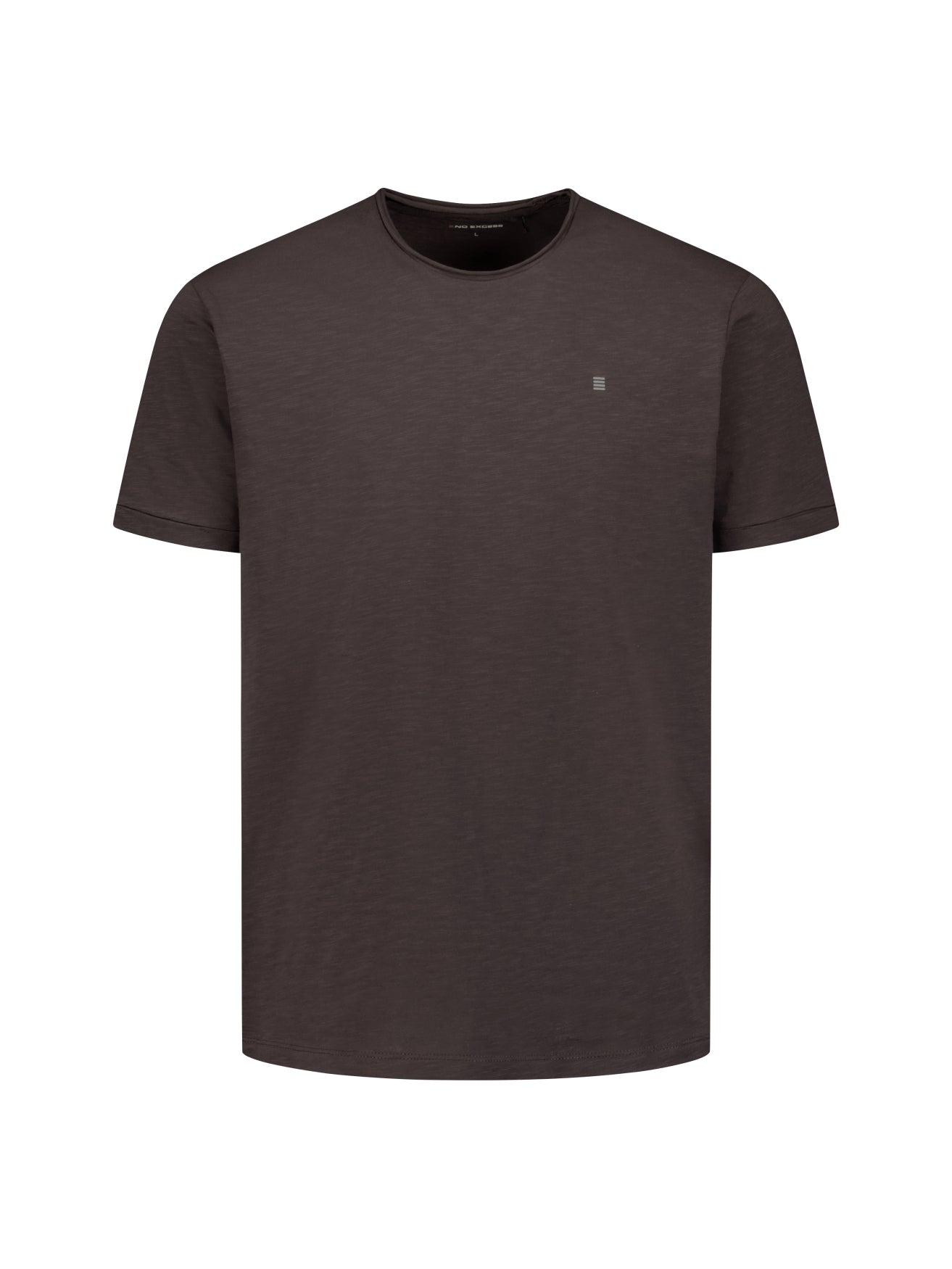 T-Shirt aus Baumwolle mit Slub-Struktur | Dunkelbraun