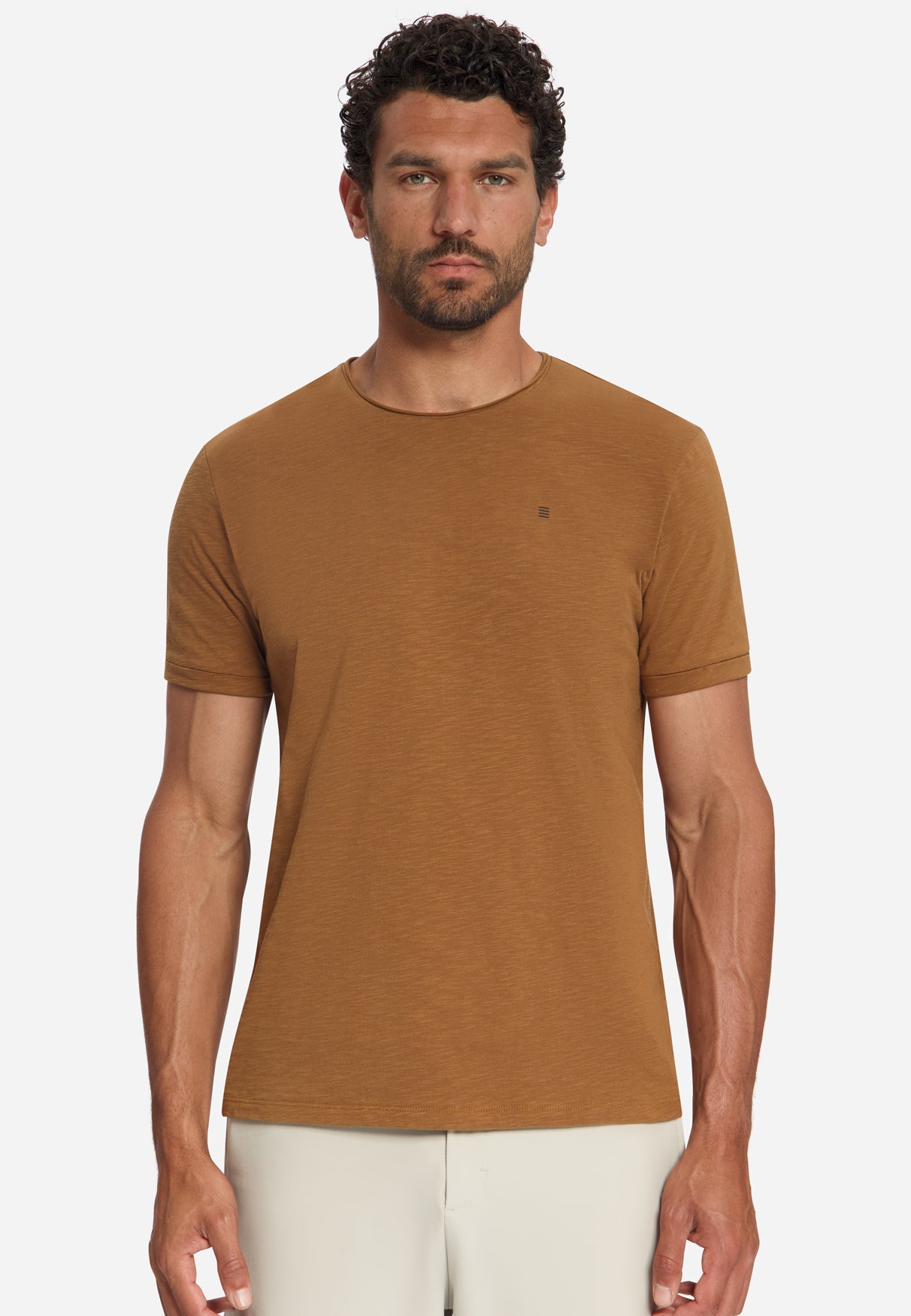Cotton Slub T-Shirt | Caramel