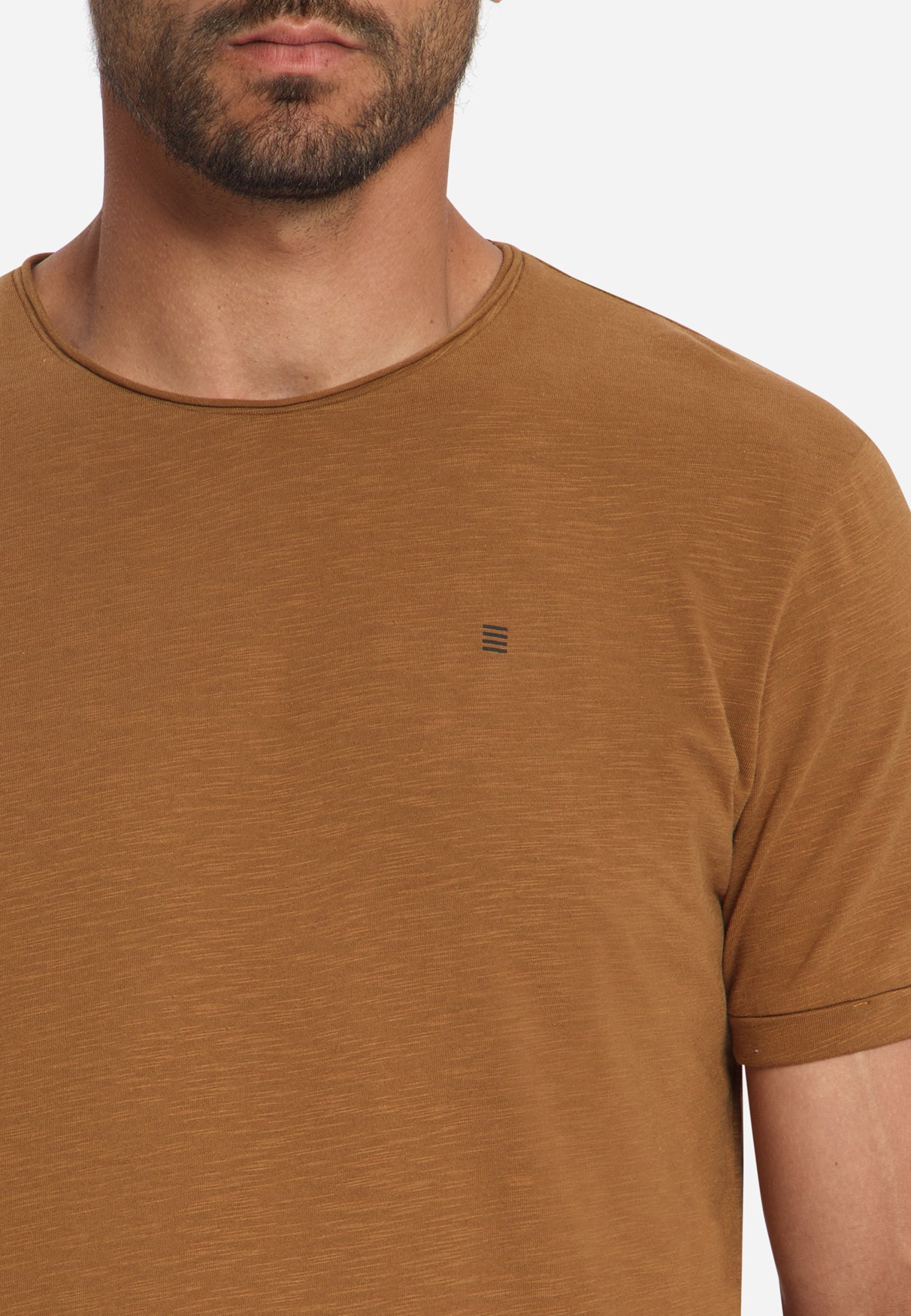Cotton Slub T-Shirt | Caramel