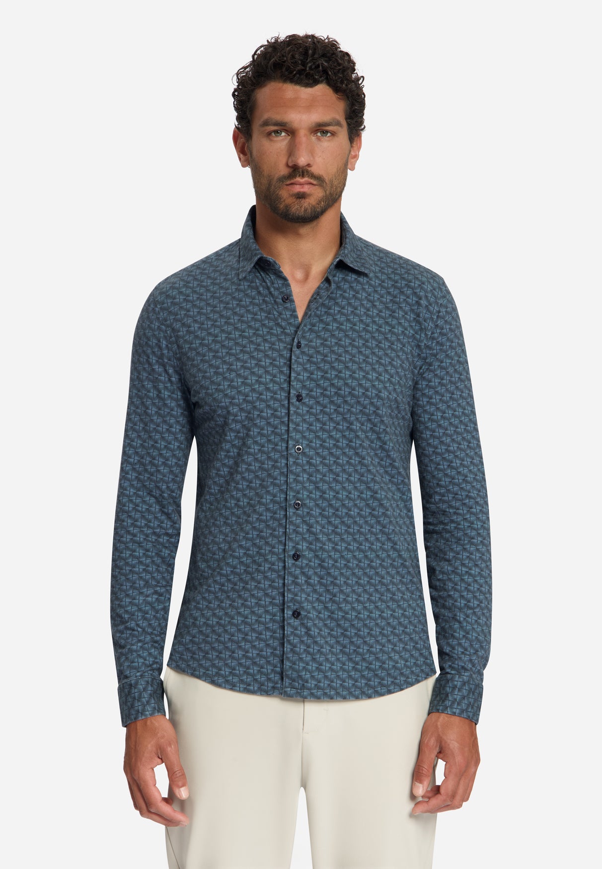 Jerseyhemd mit Print | Dark Night