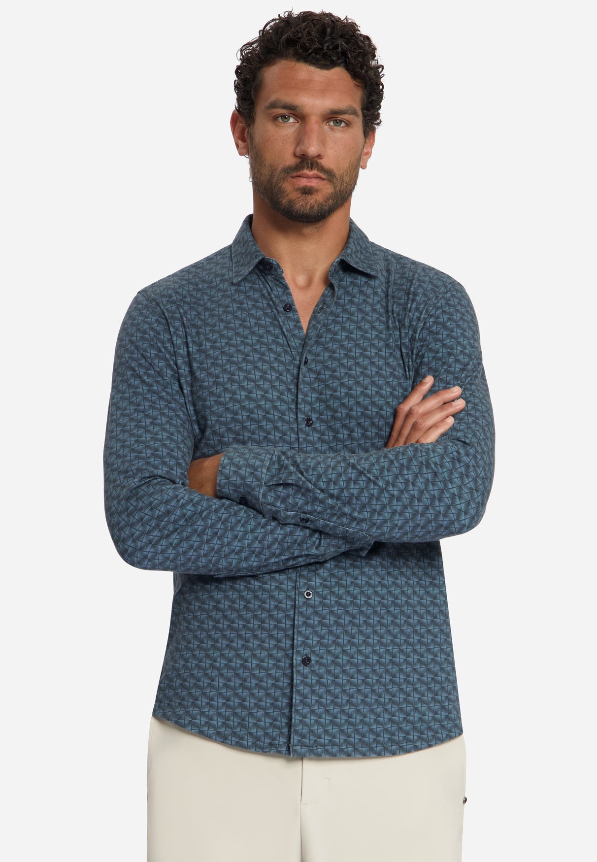 Jerseyhemd mit Print | Dark Night