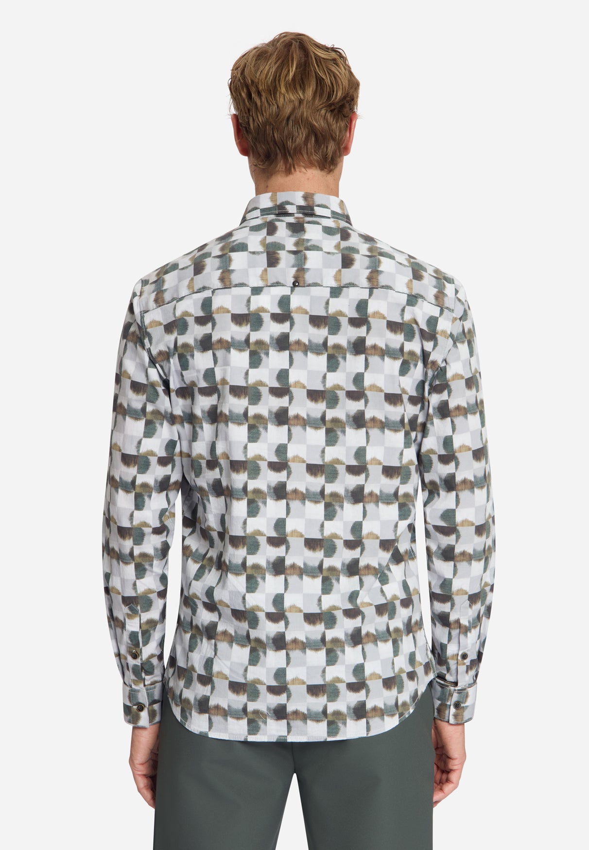 Shirt aus Stretchstoff mit durchgehendem Aufdruck | Karamell