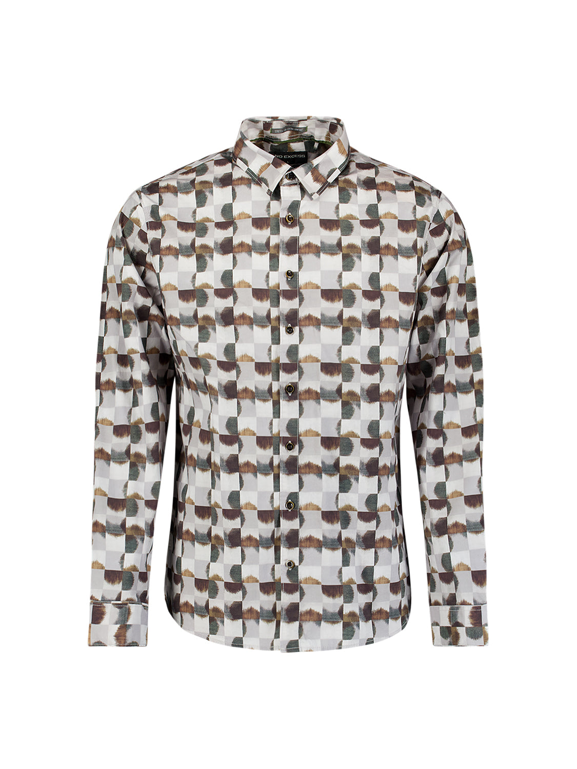 Stretchhemd mit Print | Caramel