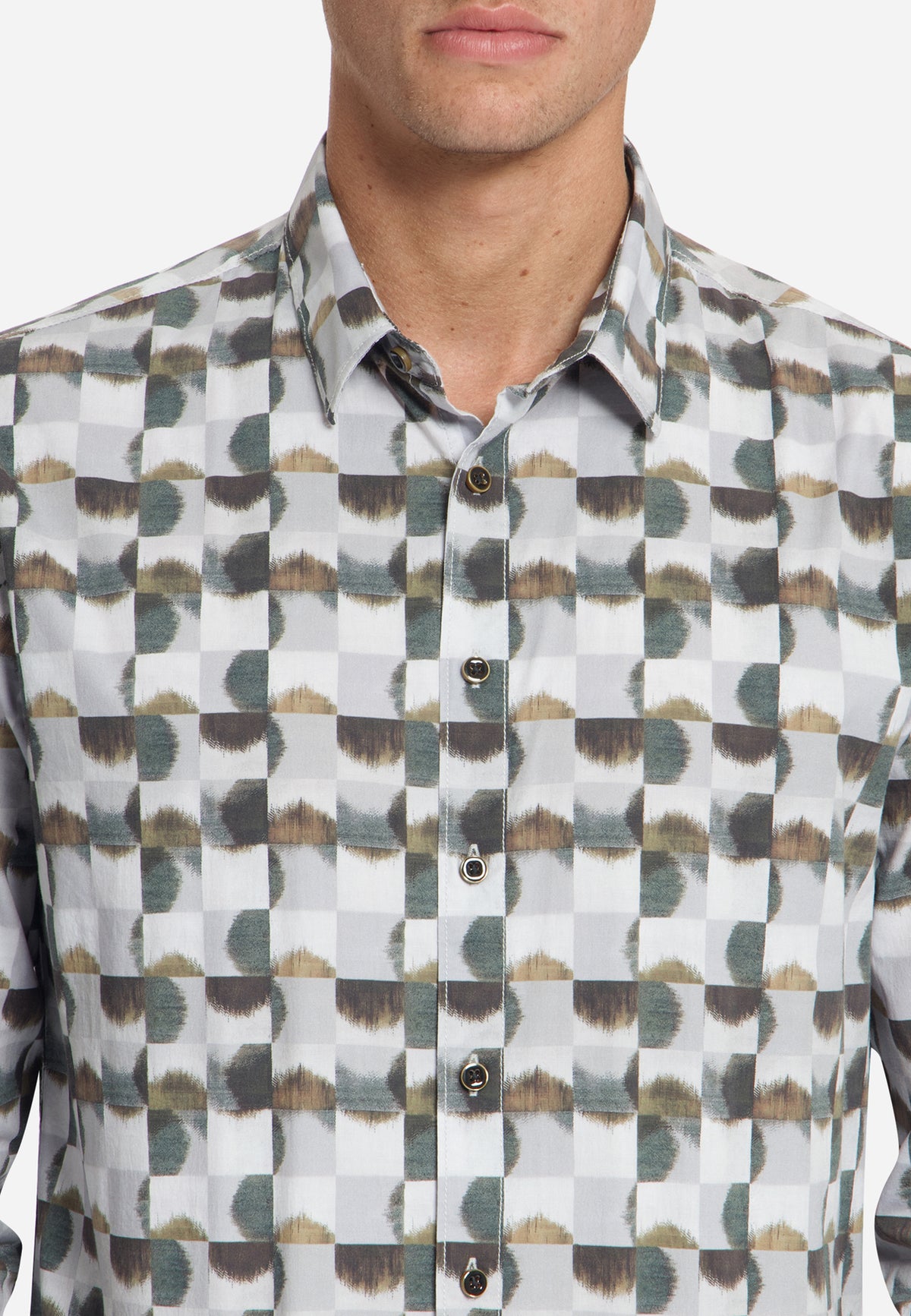 Stretchhemd mit Print | Caramel
