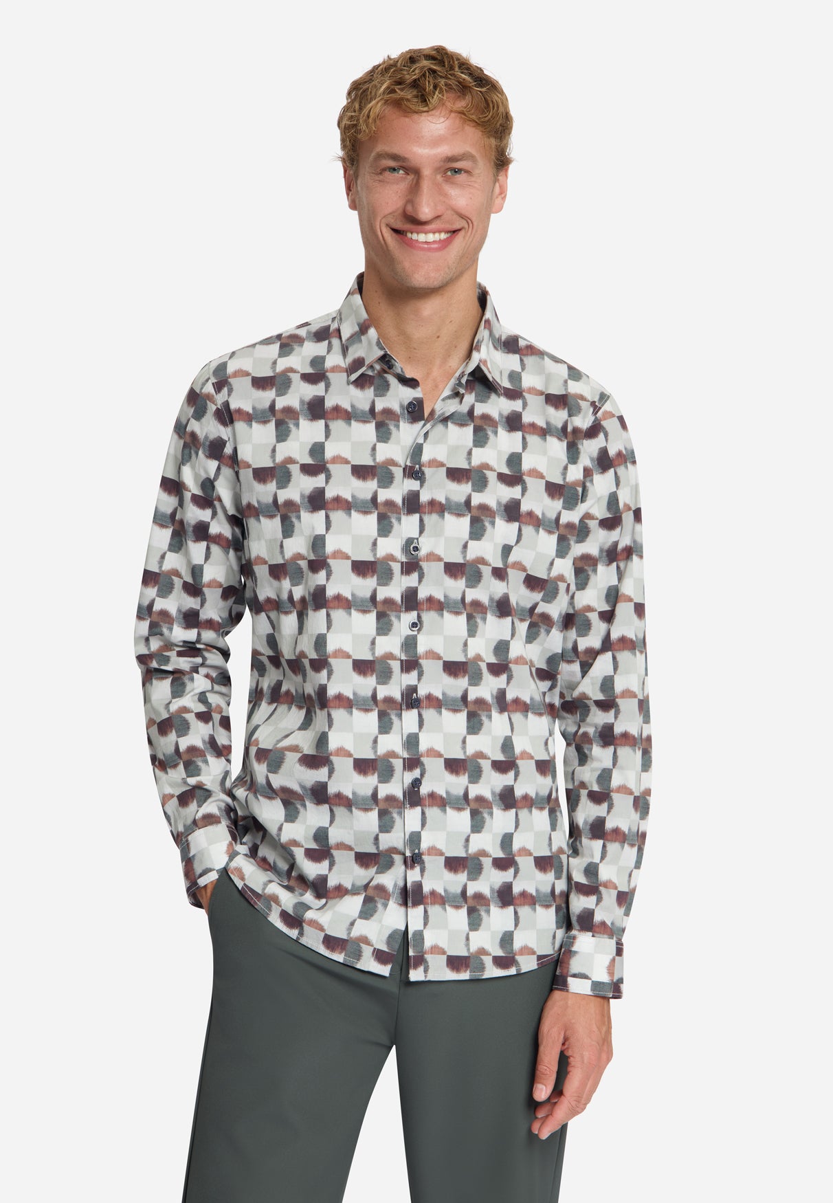 Printed Stretch Shirt | Cayenne