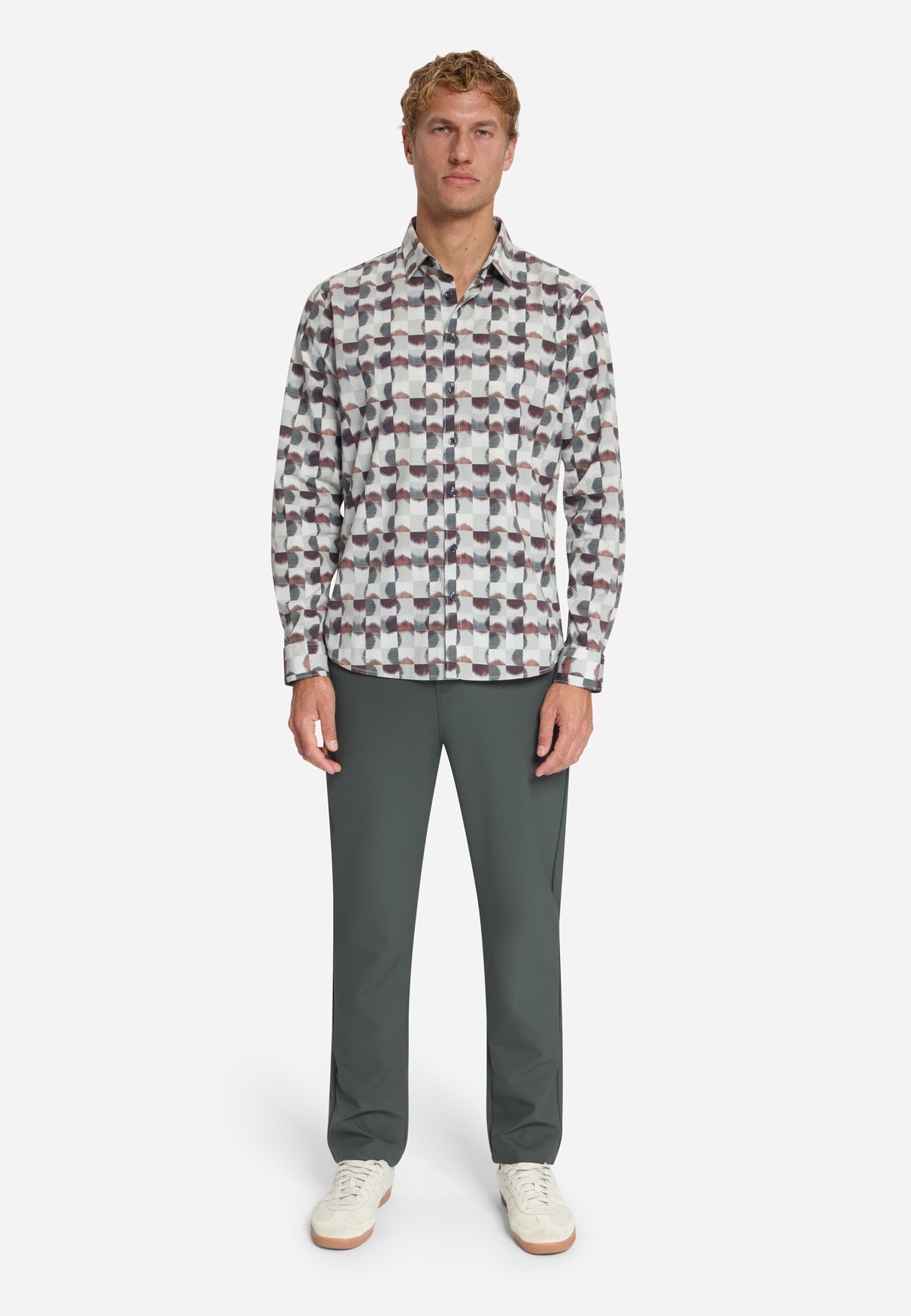 Printed Stretch Shirt | Cayenne