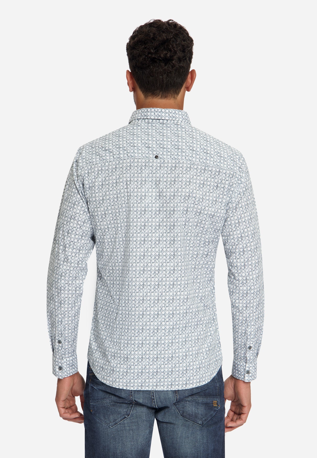 Bedrucktes Stretch-Hemd | Dusty Blue
