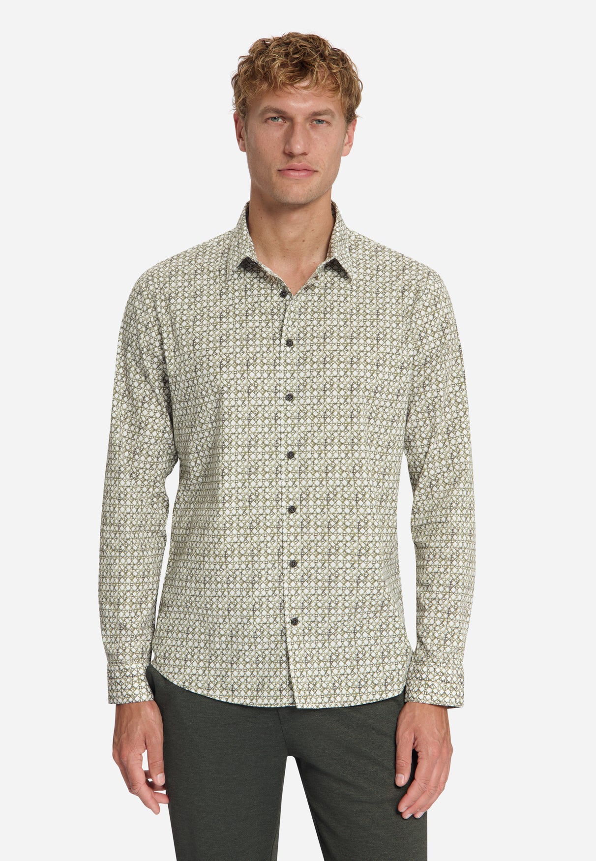 Printed stretch shirt | Moss