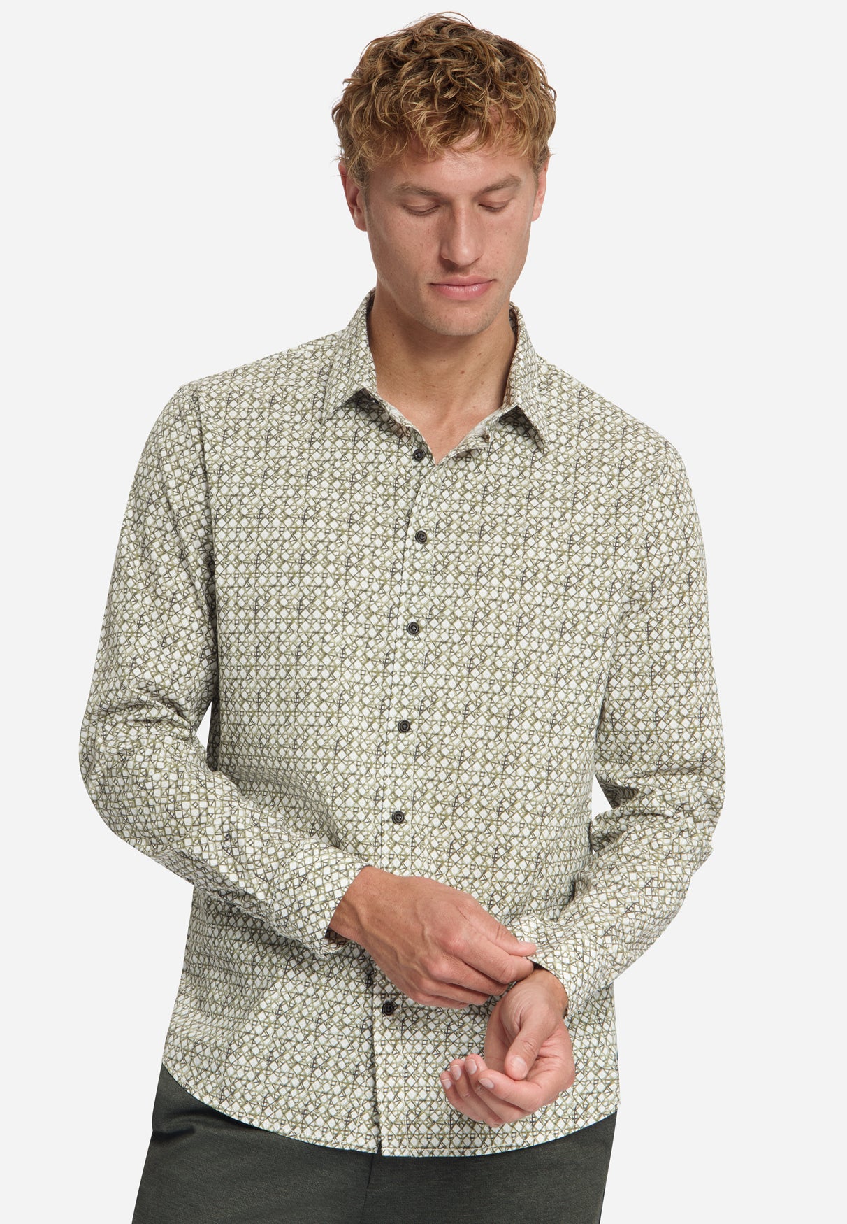 Bedrucktes Stretch-Hemd | Moss