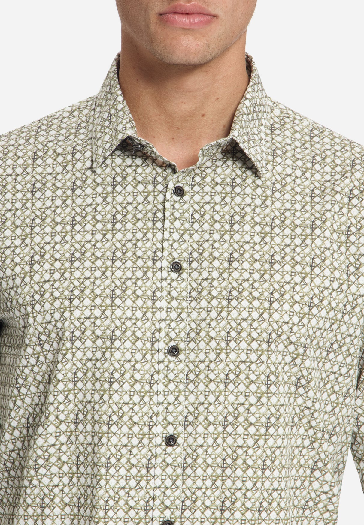 Bedrucktes Stretch-Hemd | Moss