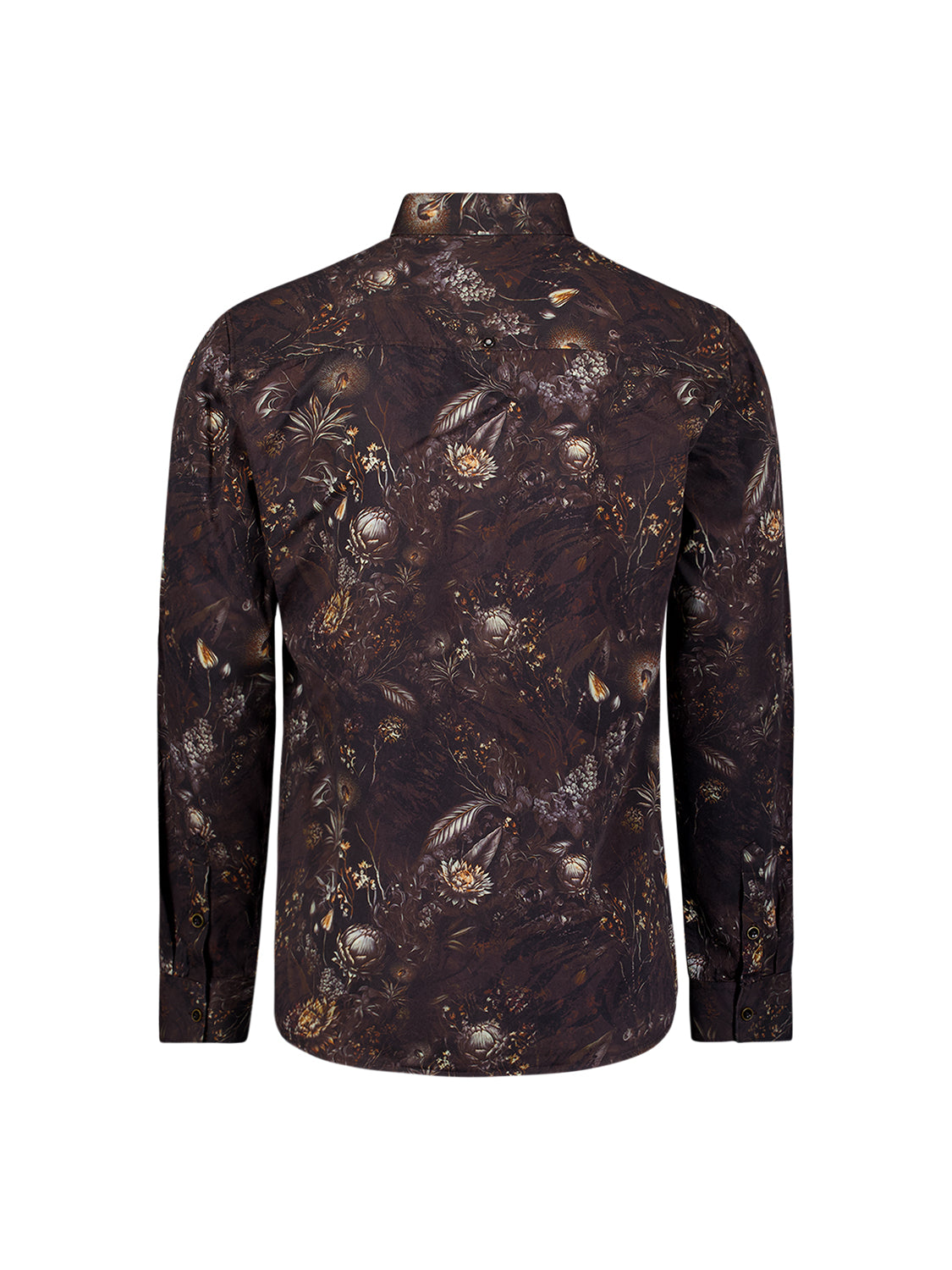Hemd mit durchgehendem Allover-Print aus Satin-Gewebe | Schwarz