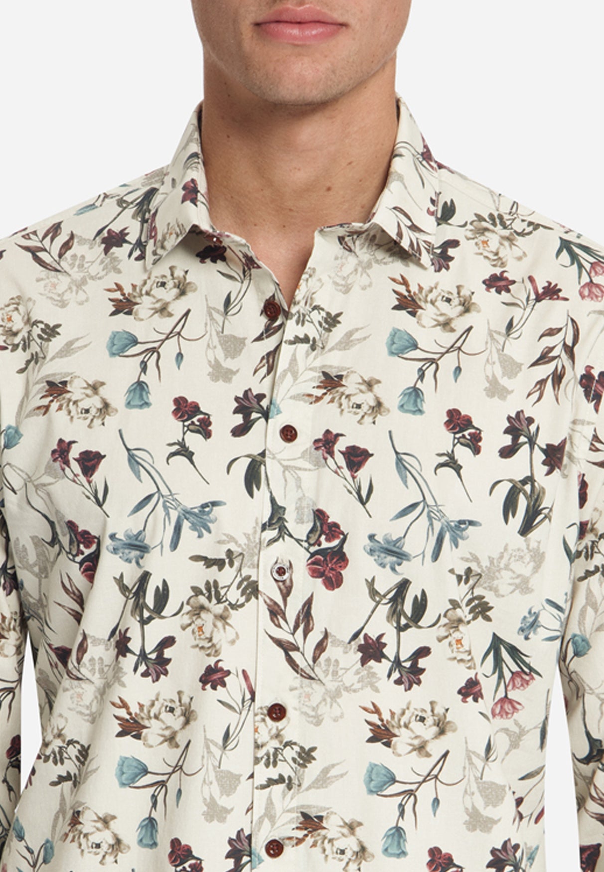 Bedrucktes Stretch-Shirt | Stone