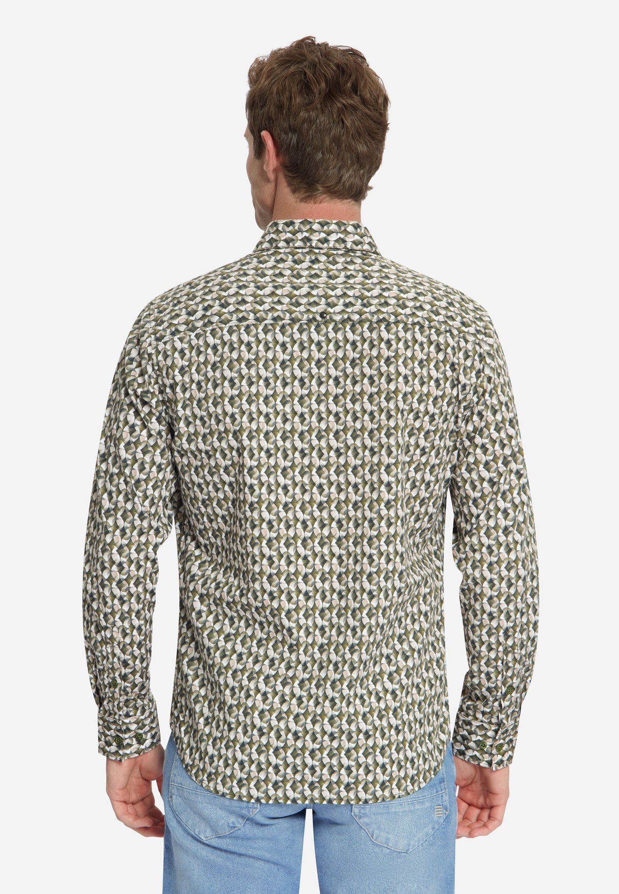 Stretch-Hemd mit Allover-Print | Moss