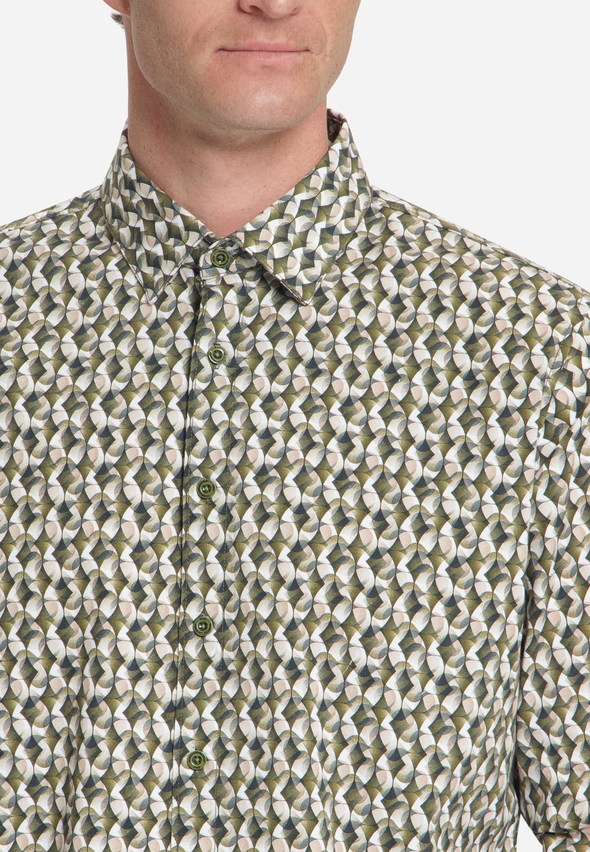 Stretch-Hemd mit Allover-Print | Moss