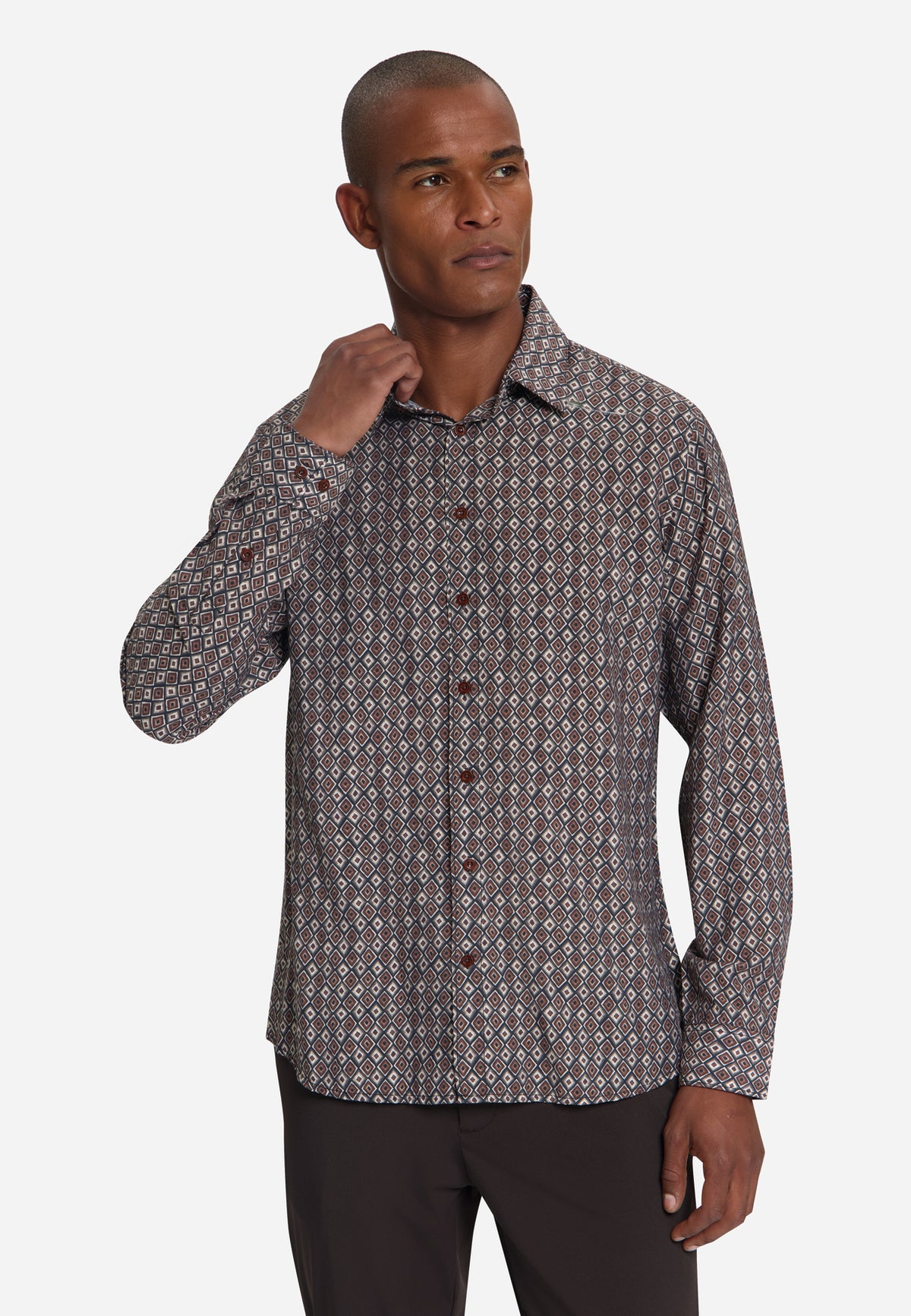 Hemd mit Allover-Print | Light Brown
