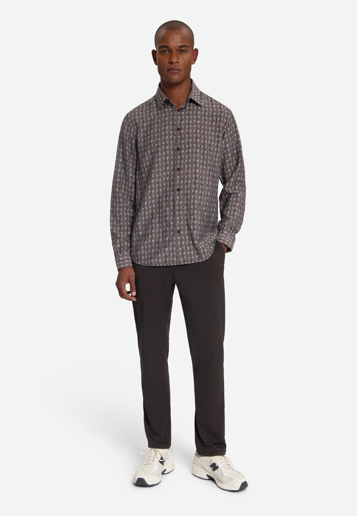 Hemd mit Allover-Print | Light Brown