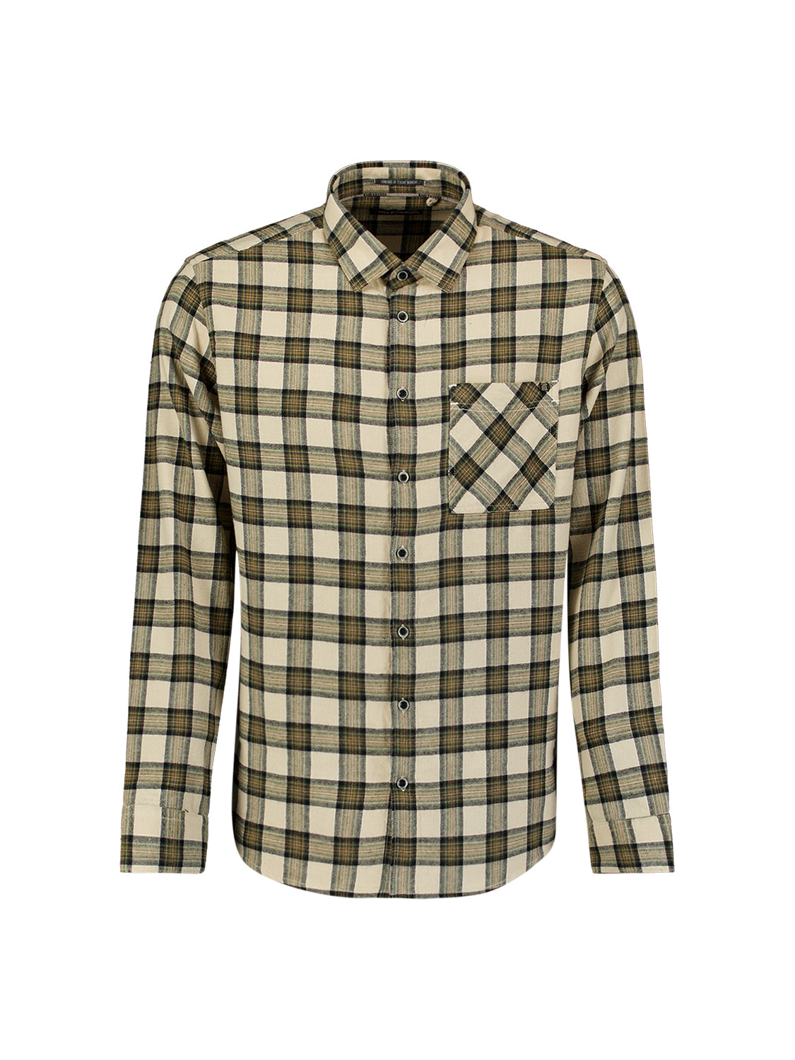 Flanell-Karohemd aus Baumwolle | Stone