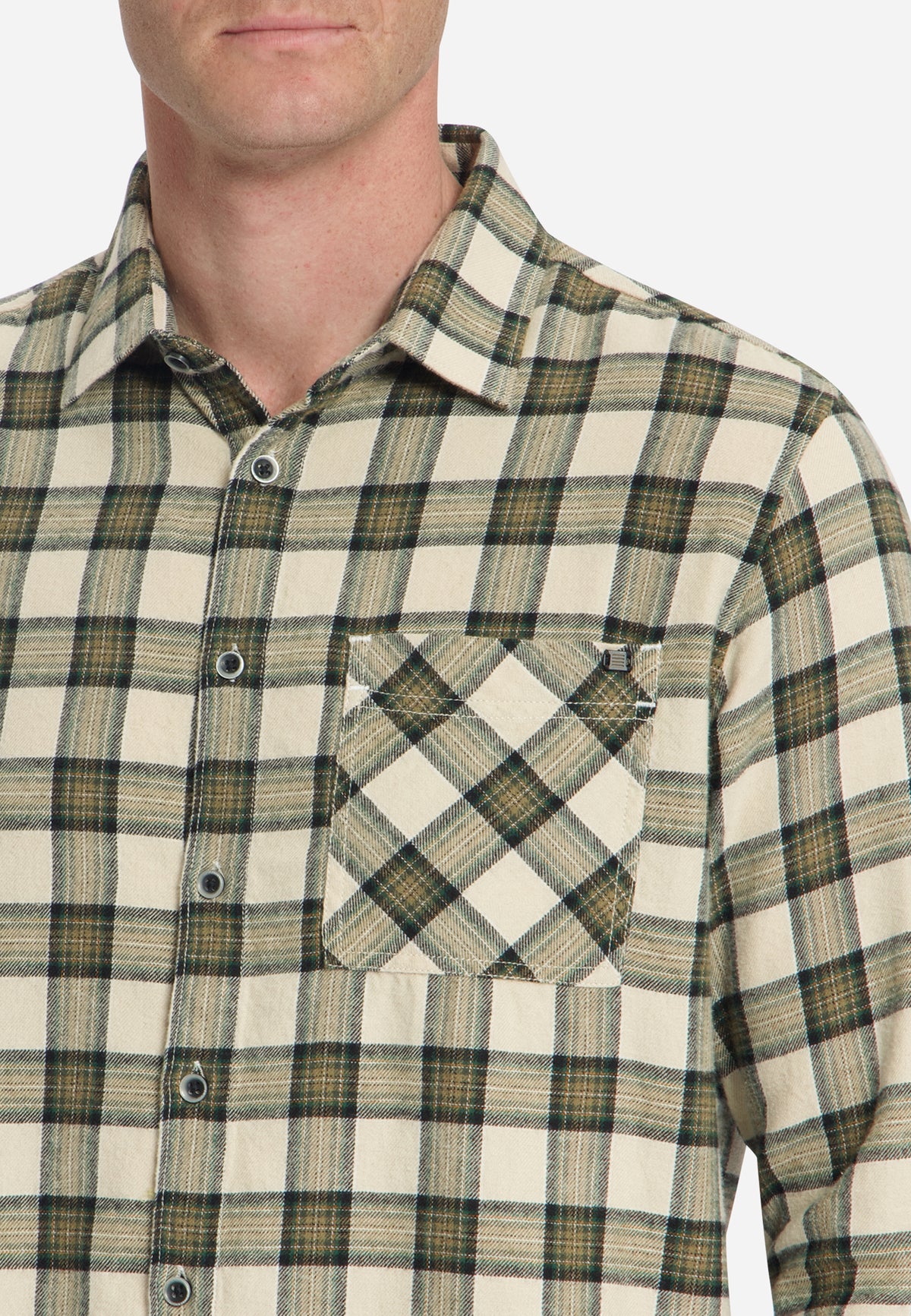 Flanell-Karohemd aus Baumwolle | Stone