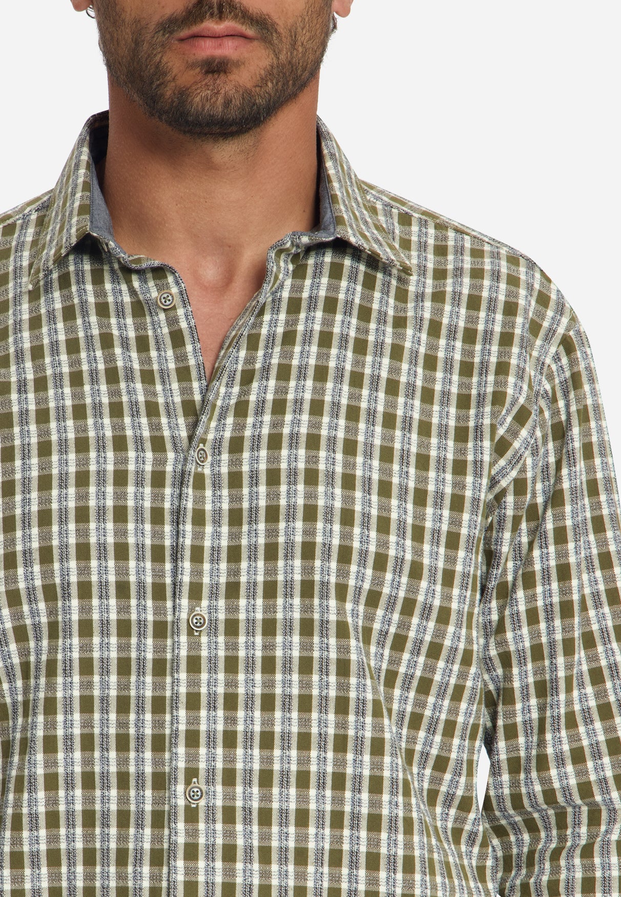 Checked Structured Shirt | Moss