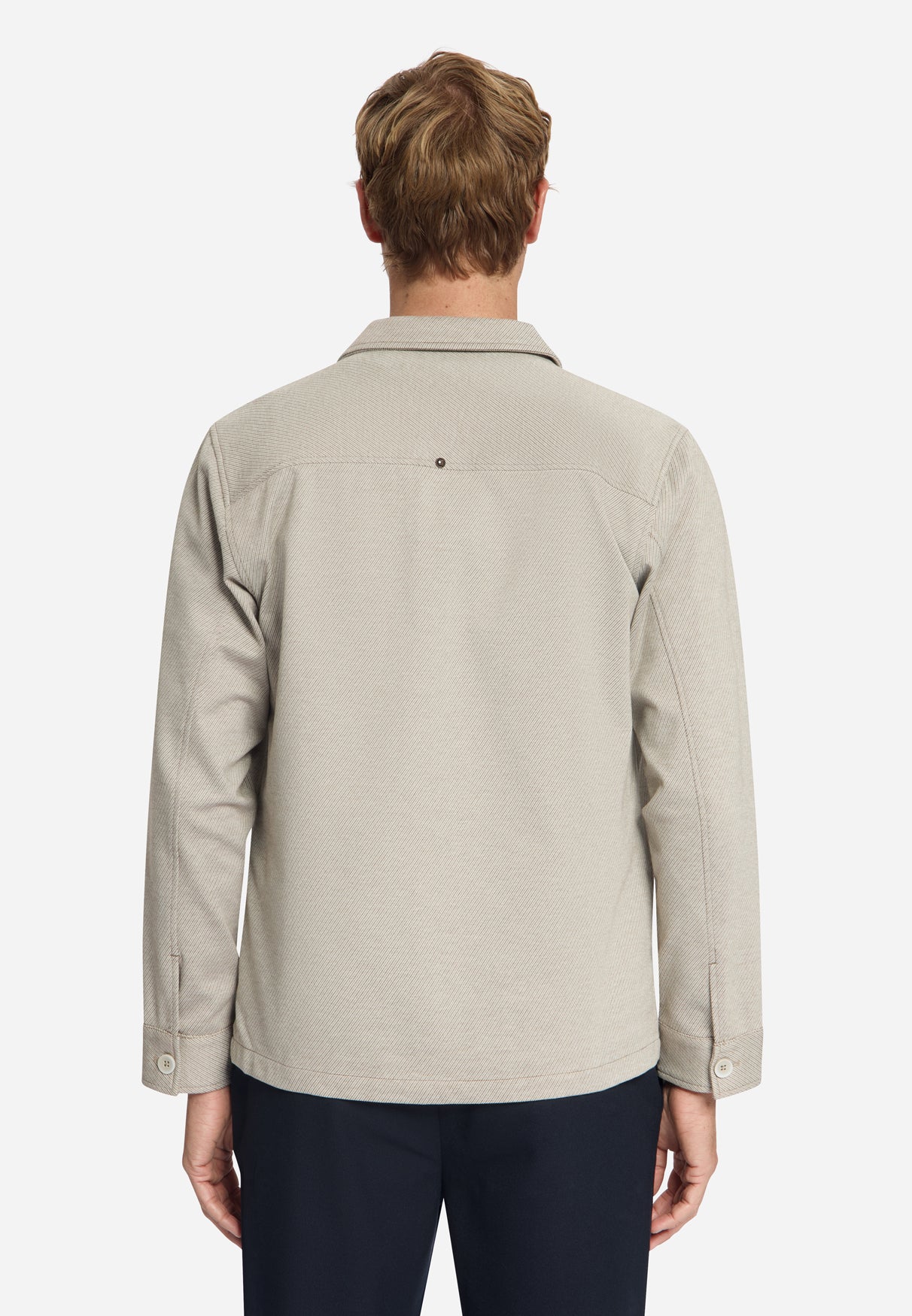 Melange Twill Overshirt | Light Brown