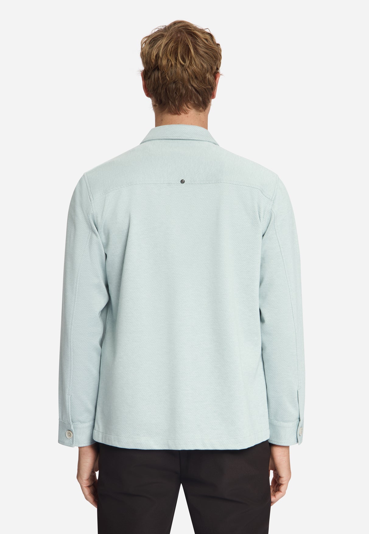 Melange Twill Overshirt | Dusty Blue