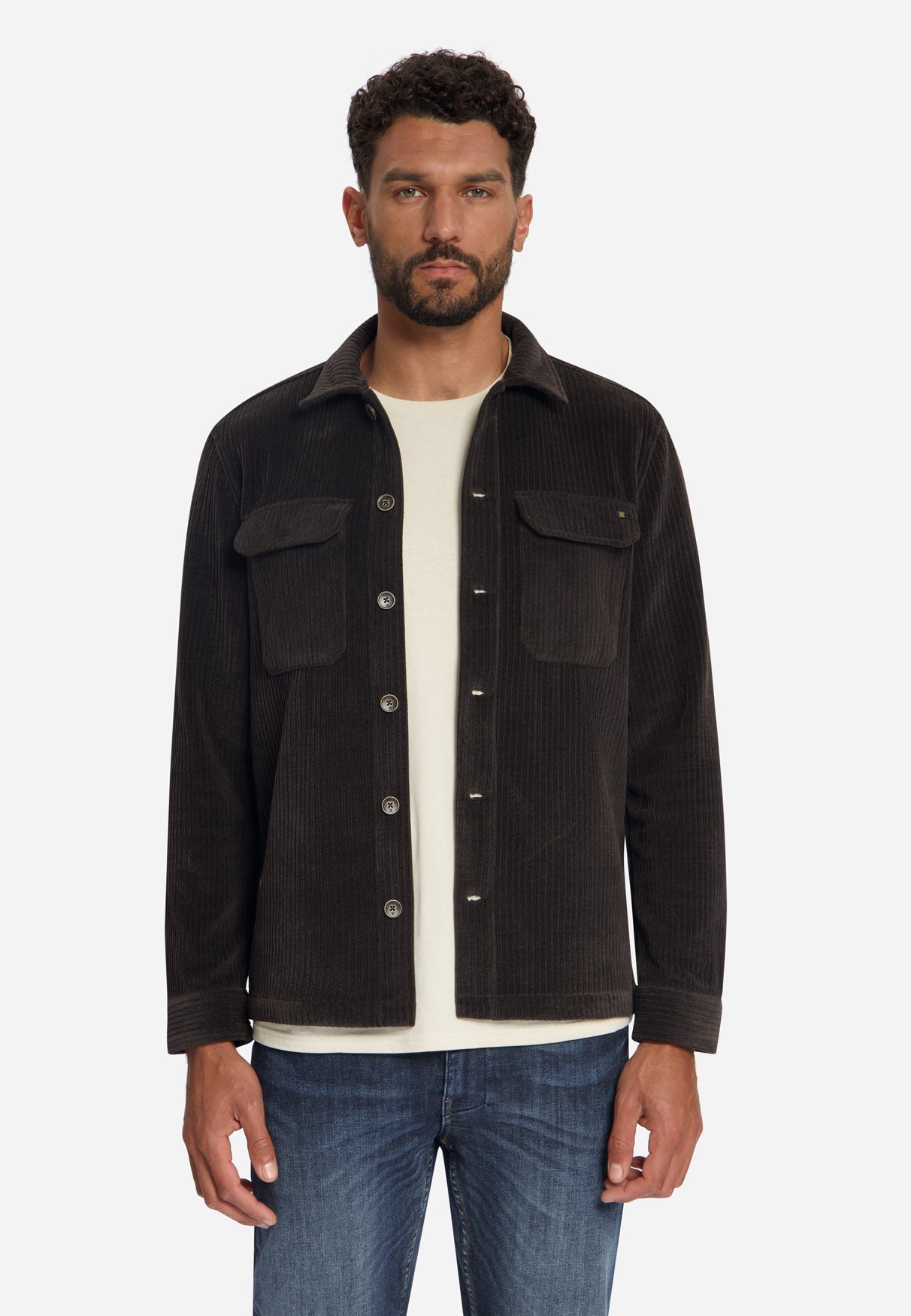 Stretch Cord Overshirt | Earth