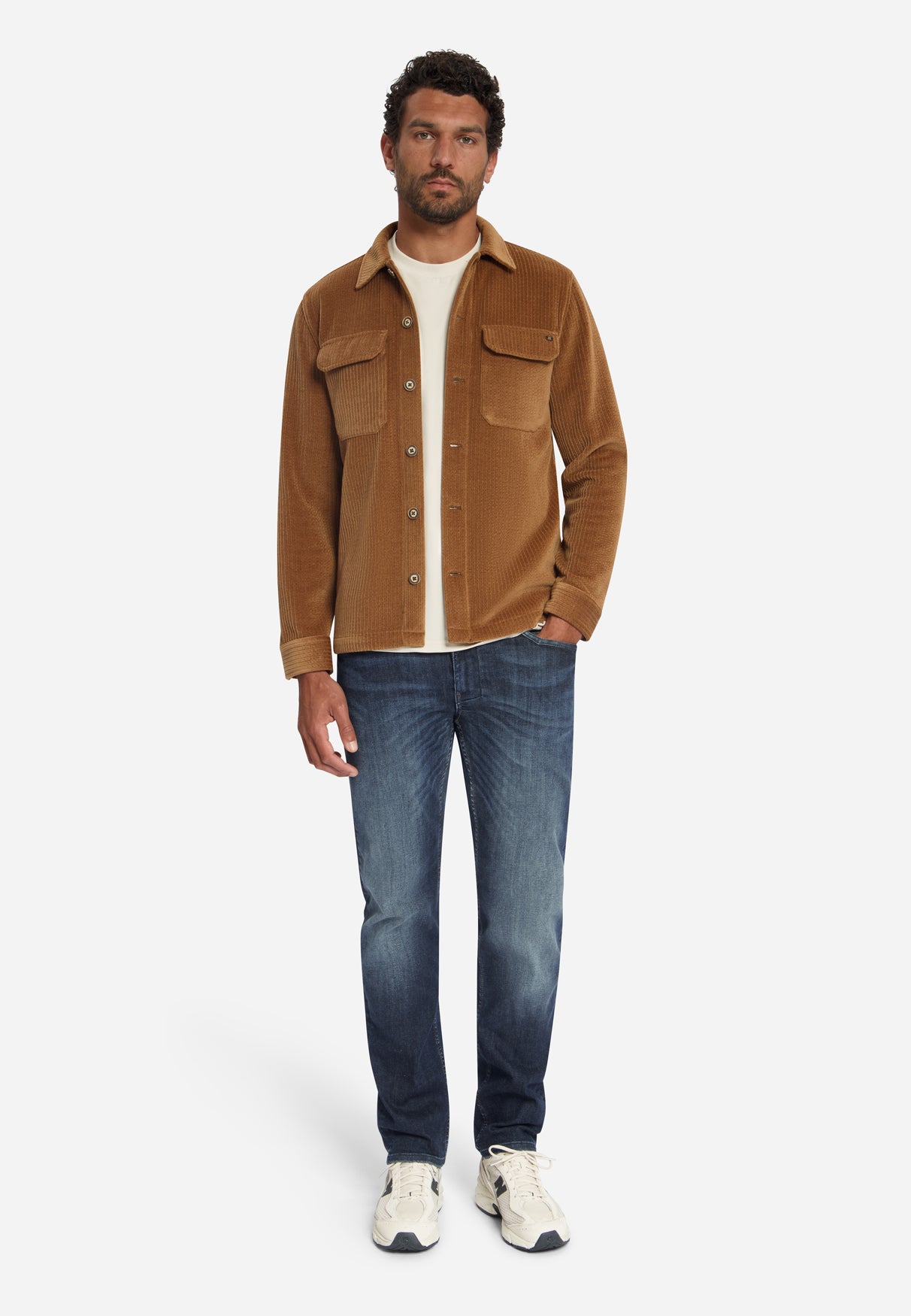 Stretch-Cord-Overshirt | Caramel