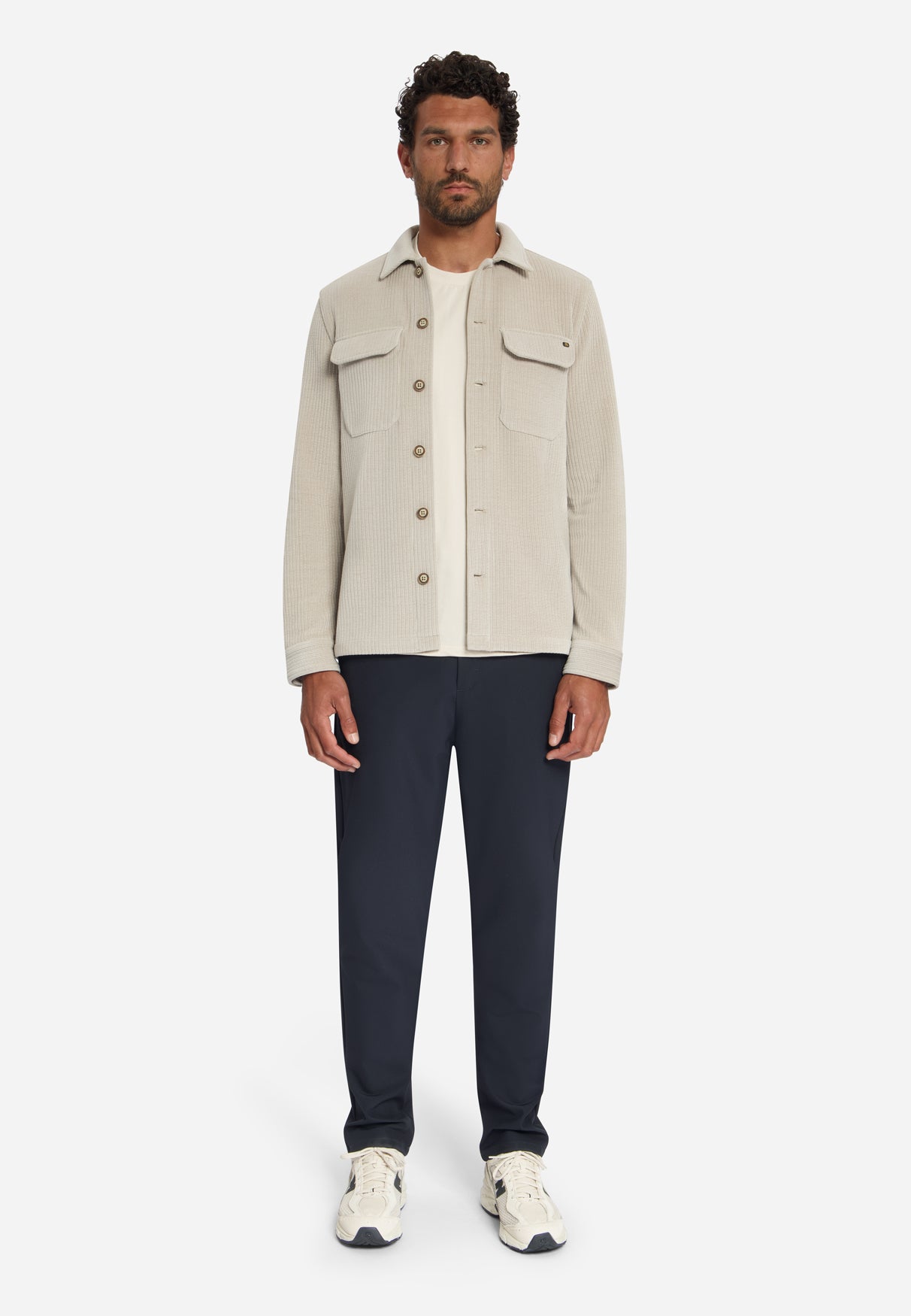 Stretch Cord Overshirt | Cement