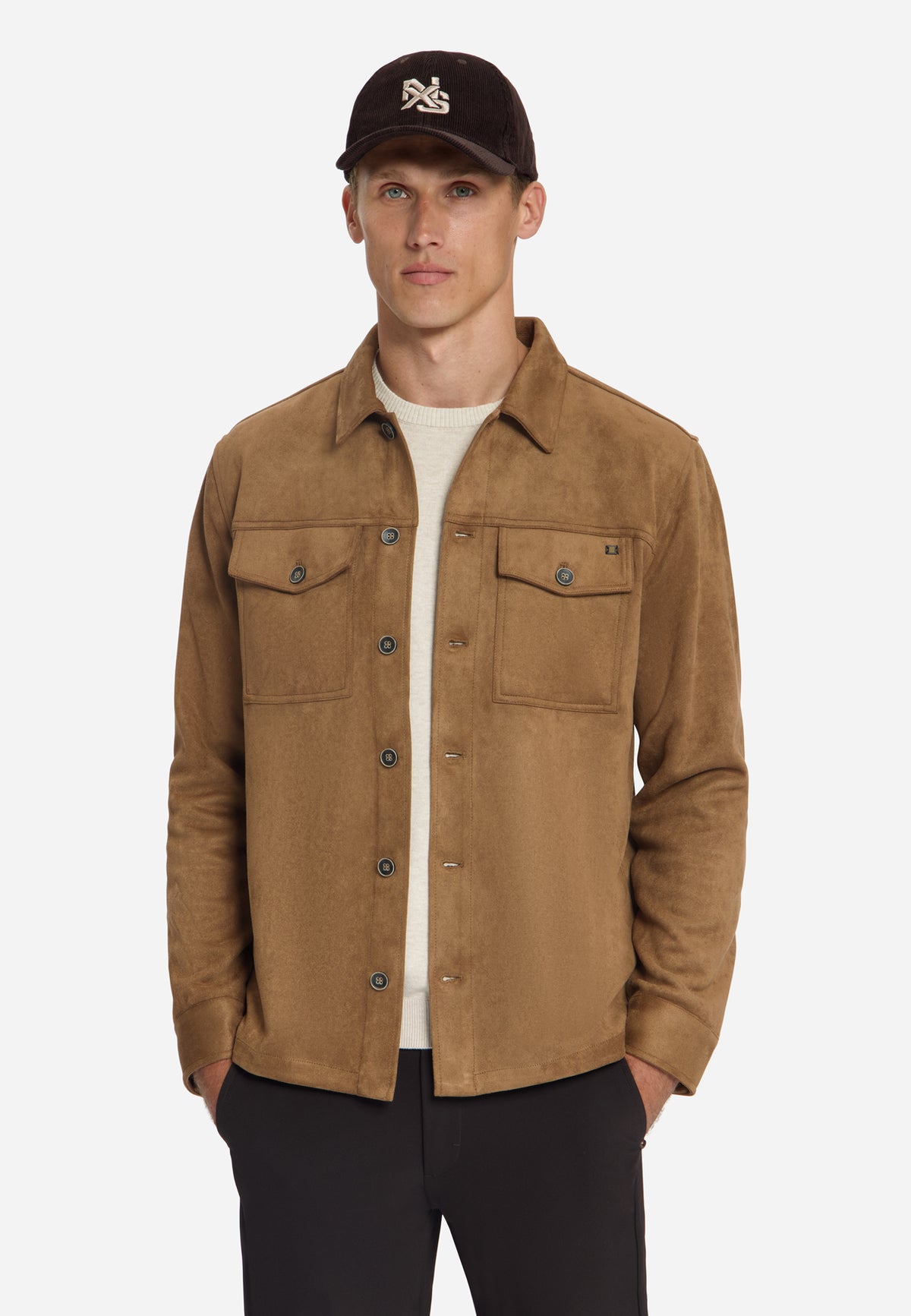 Suede Look Overshirt | Caramel