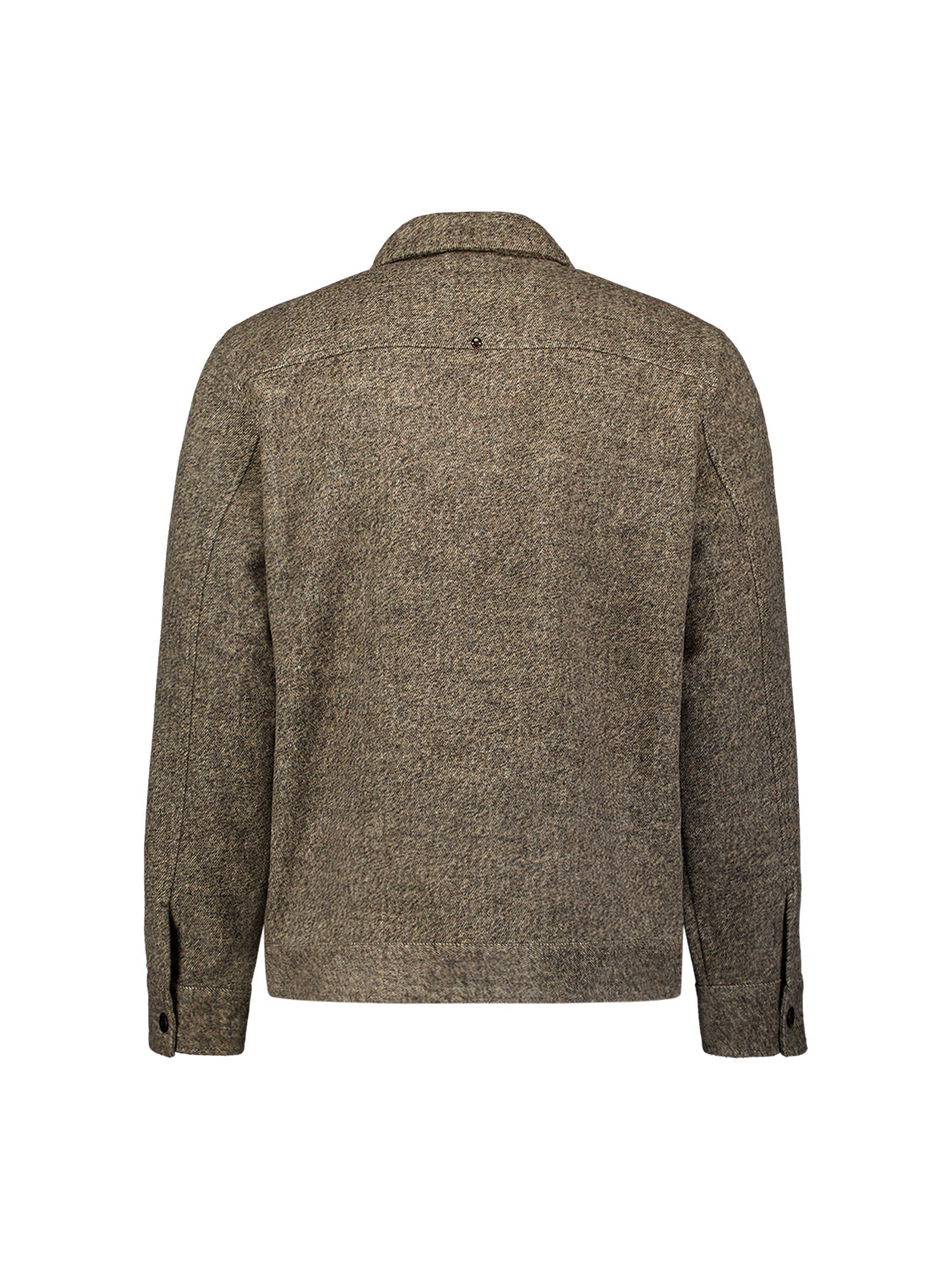 Wool Blend Zip Overshirt | Light Brown