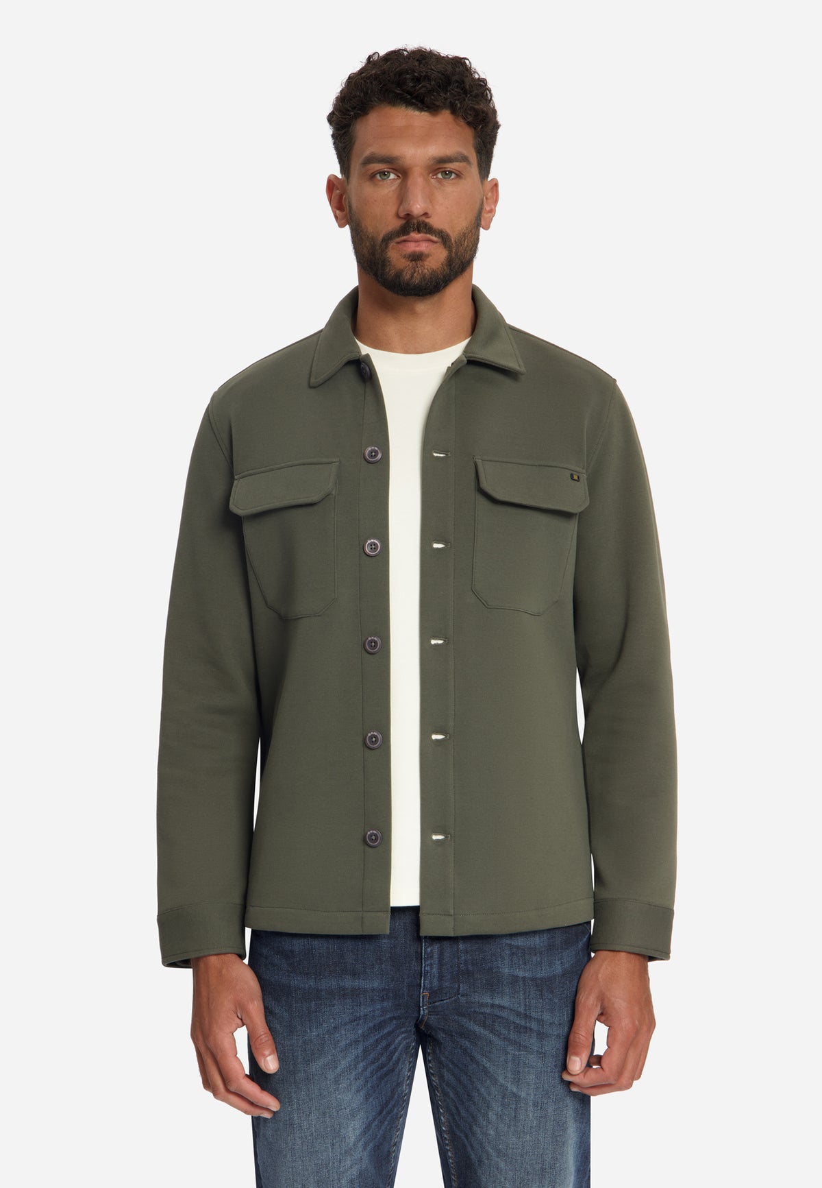 Piqué-Sweat-Overshirt | Army