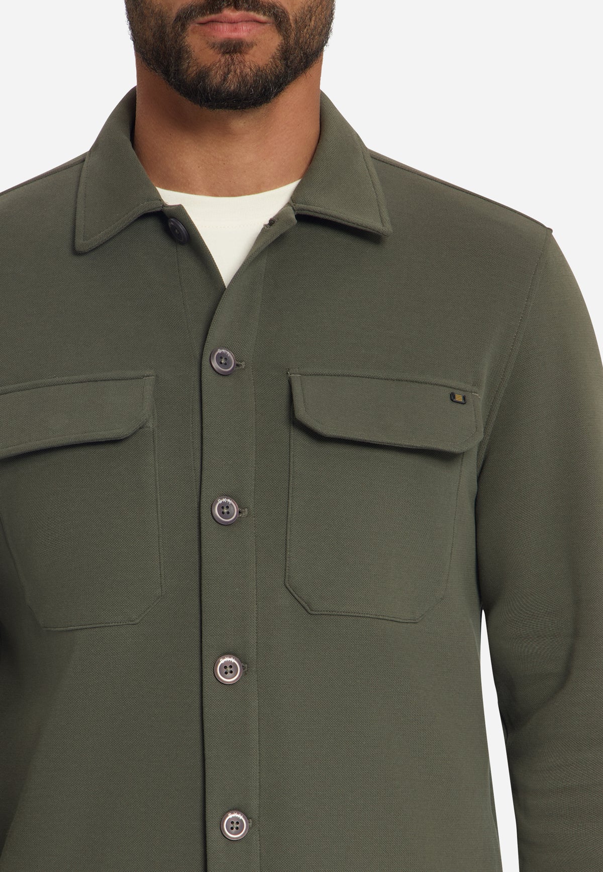 Piqué-Sweat-Overshirt | Army