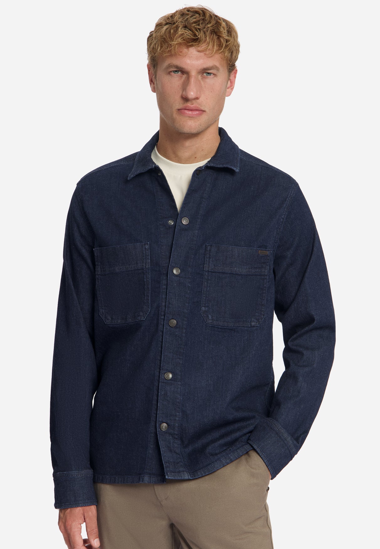Denim Stretch-Overshirt | Rinse Denim