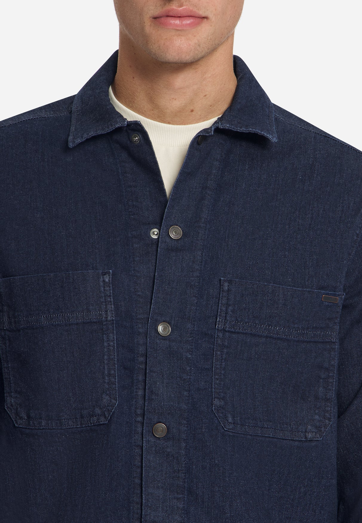 Denim Stretch-Overshirt | Rinse Denim