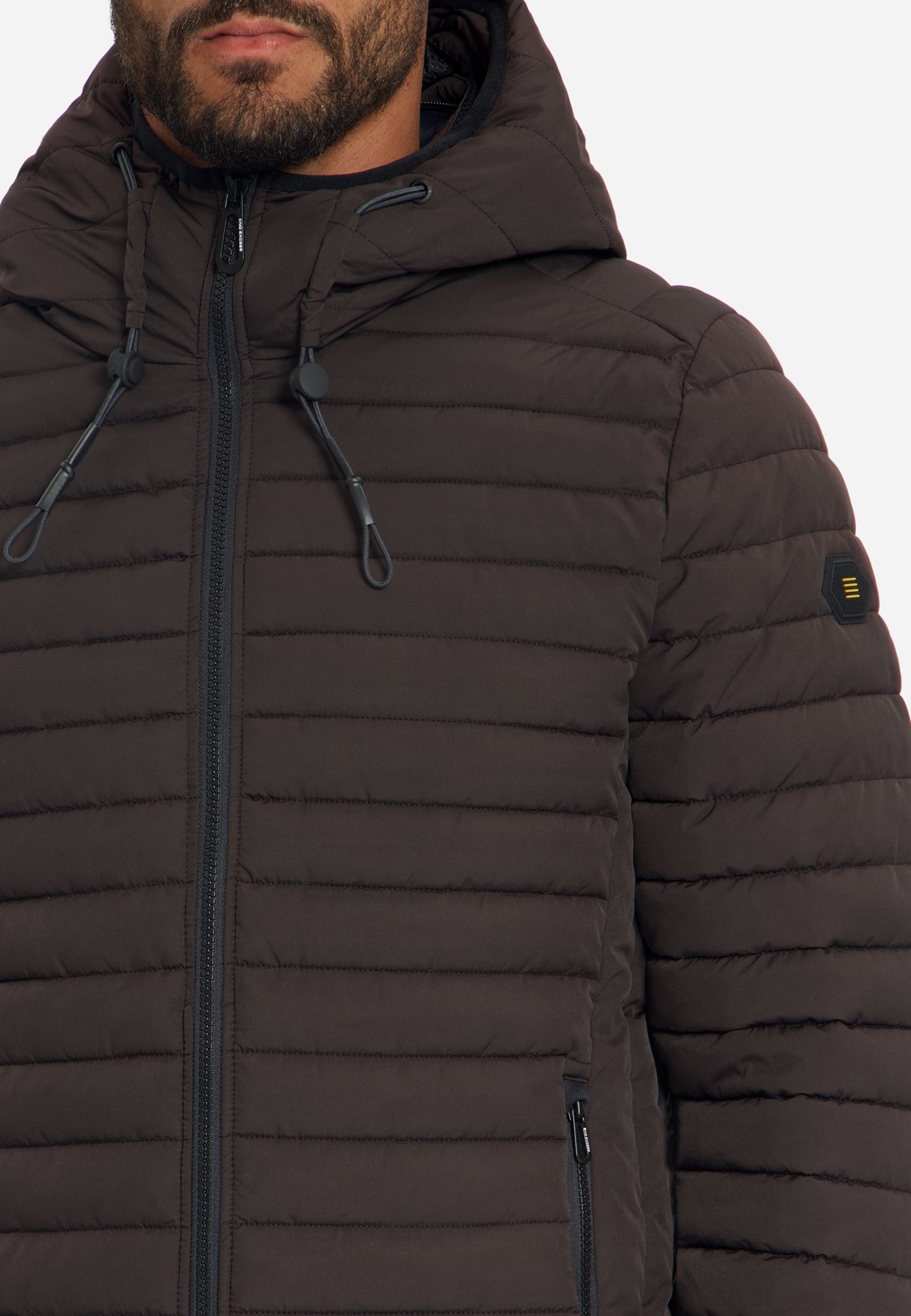 Hooded Padded Jacket | Dark Brown