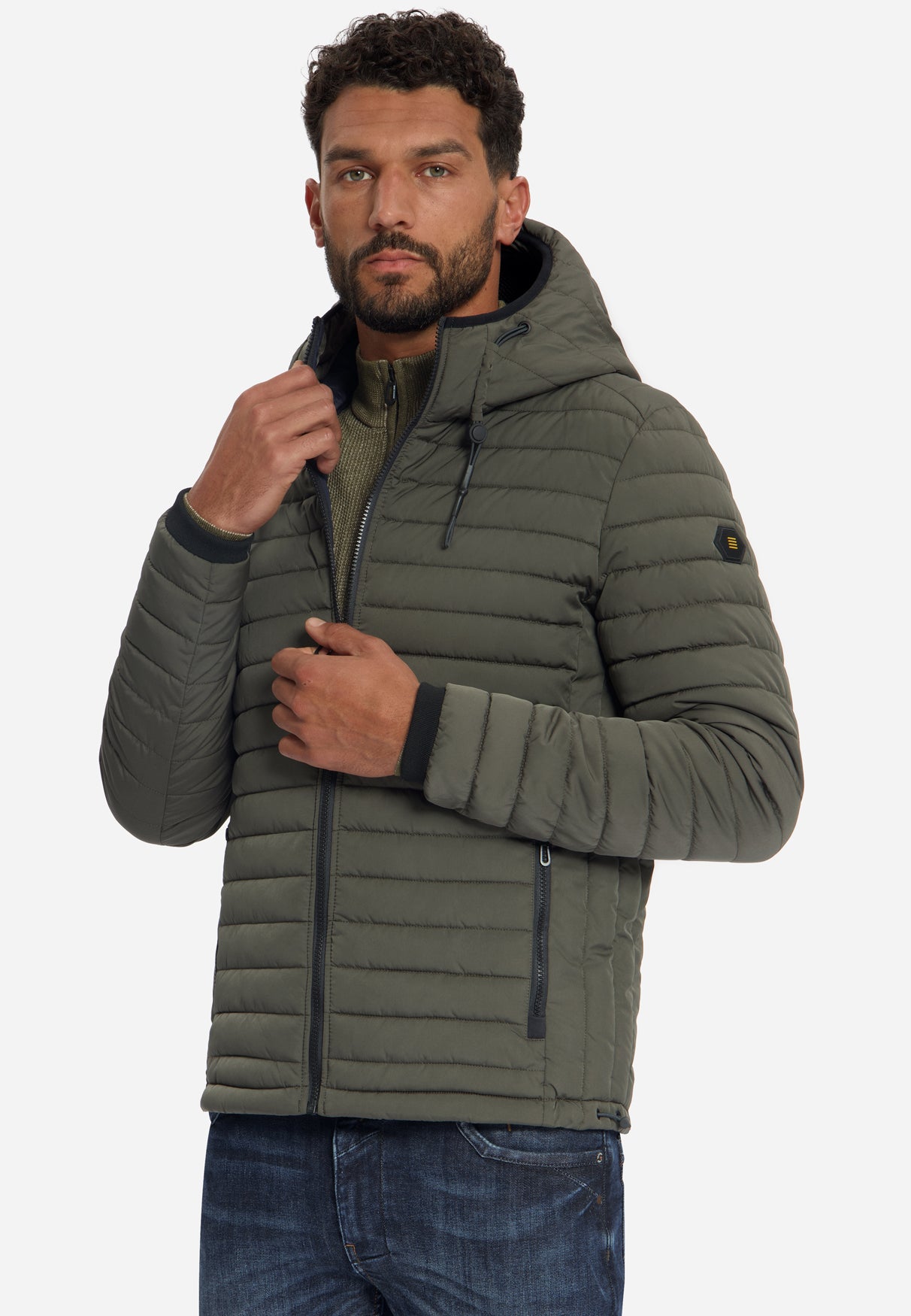 Leicht Gepolsterte Jacke Mit Kapuze | Army