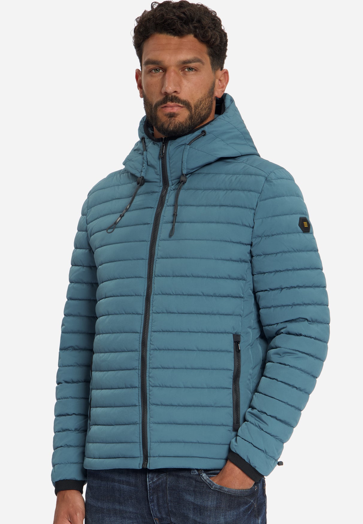 Leicht Gepolsterte Jacke Mit Kapuze | Shadow Blue